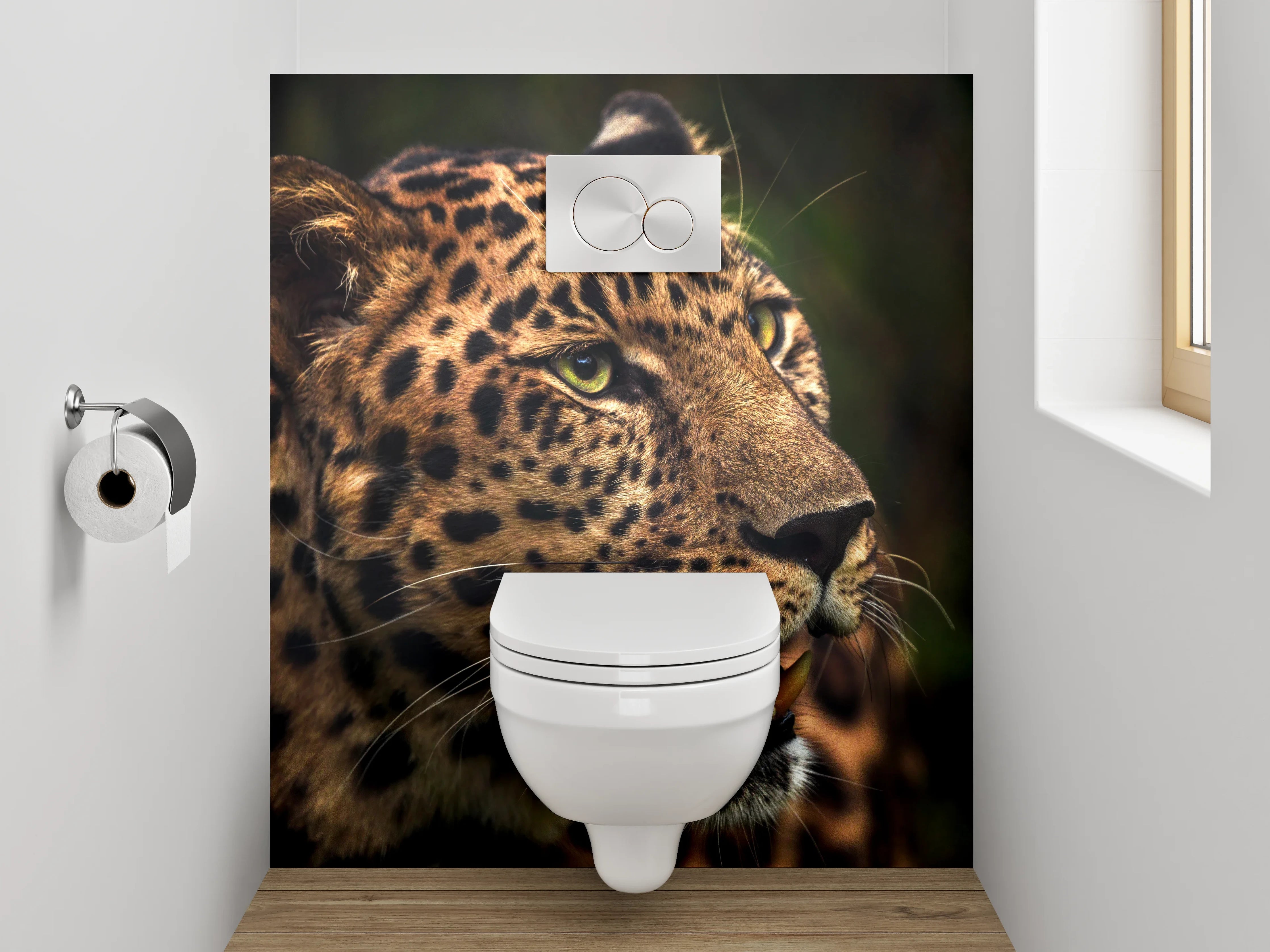 WC-Rückwand - Leopard mit beeindruckender Mimik
