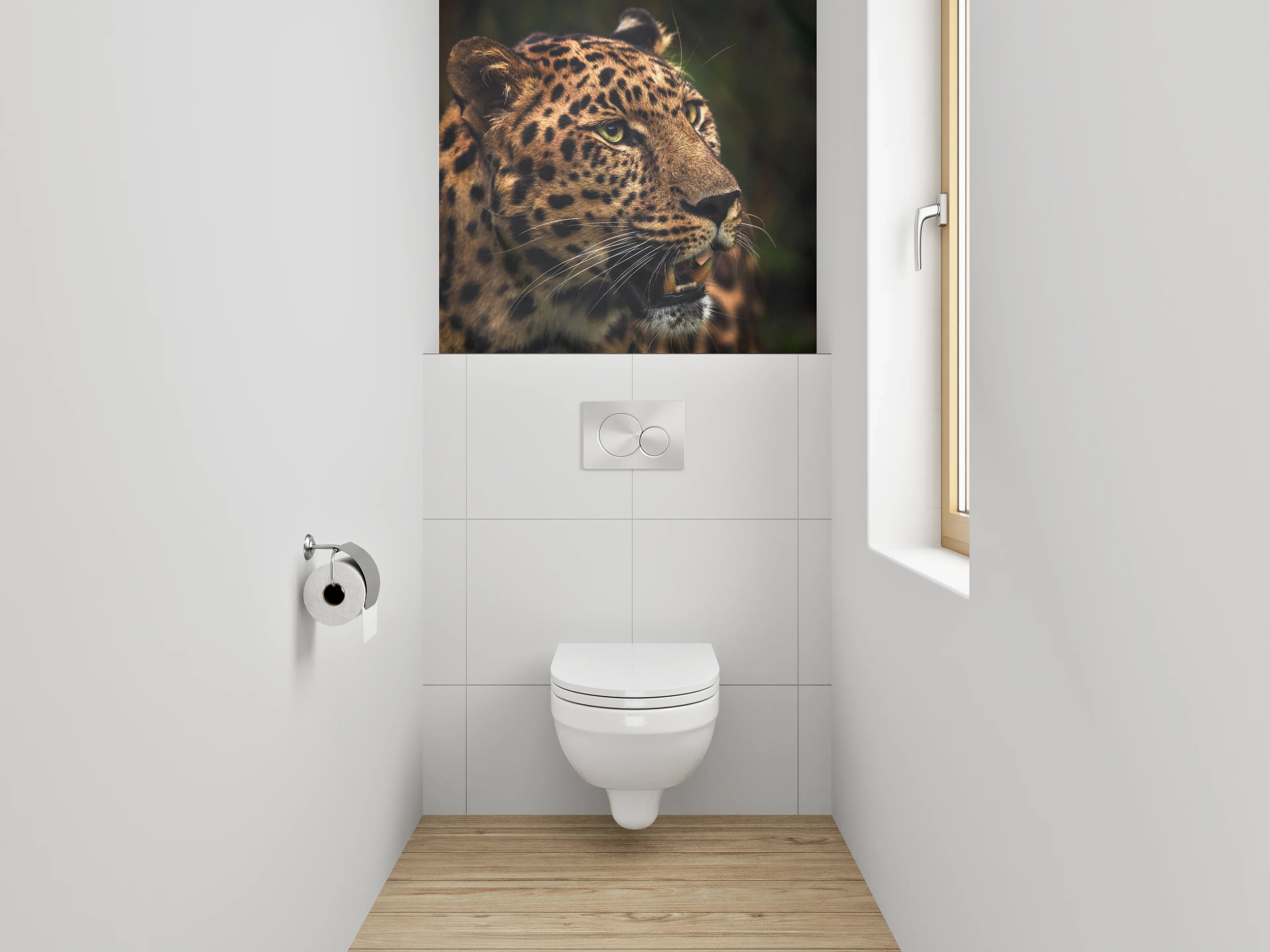 WC-Rückwand - Leopard mit beeindruckender Mimik