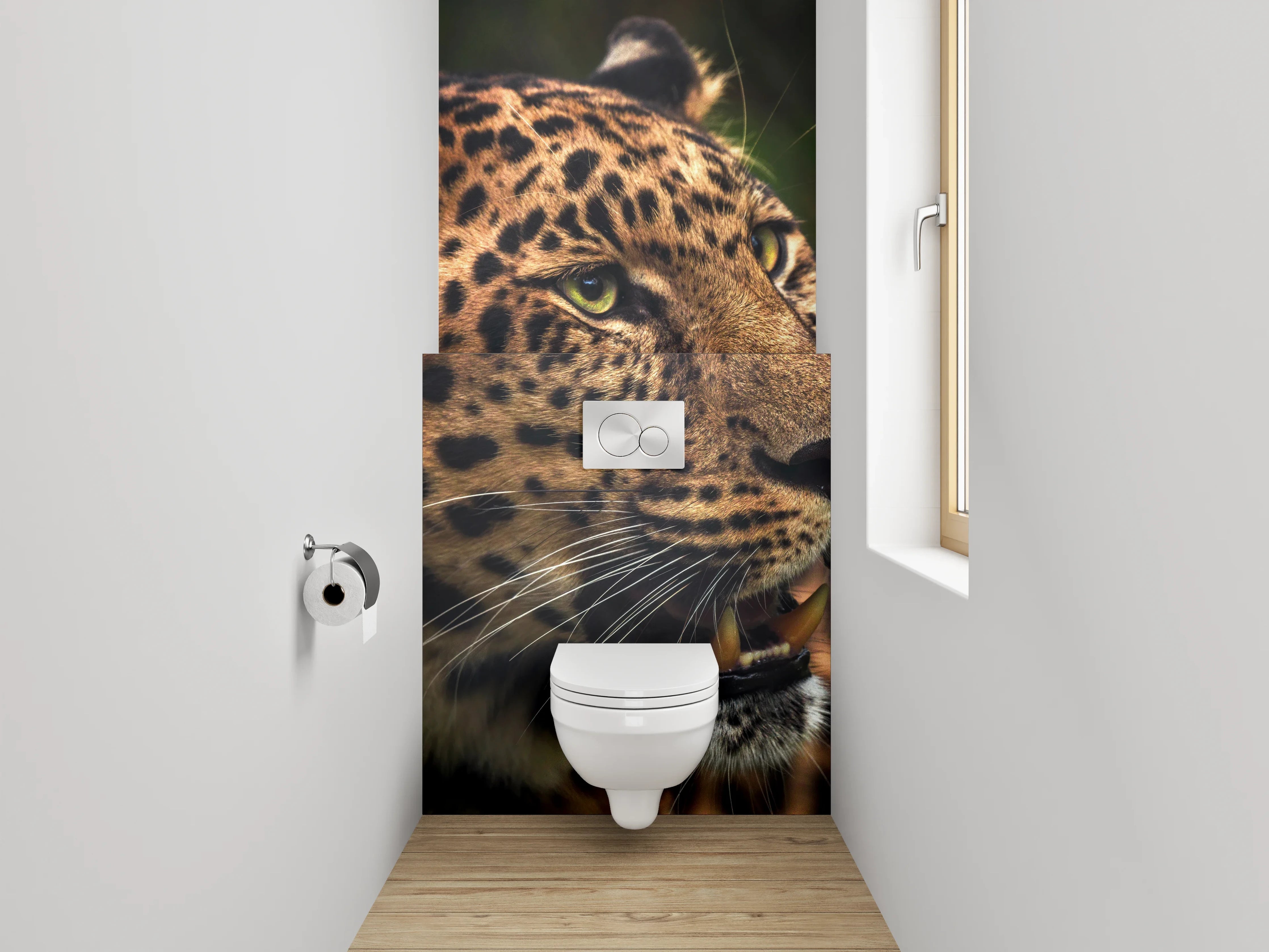 WC-Rückwand - Leopard mit beeindruckender Mimik