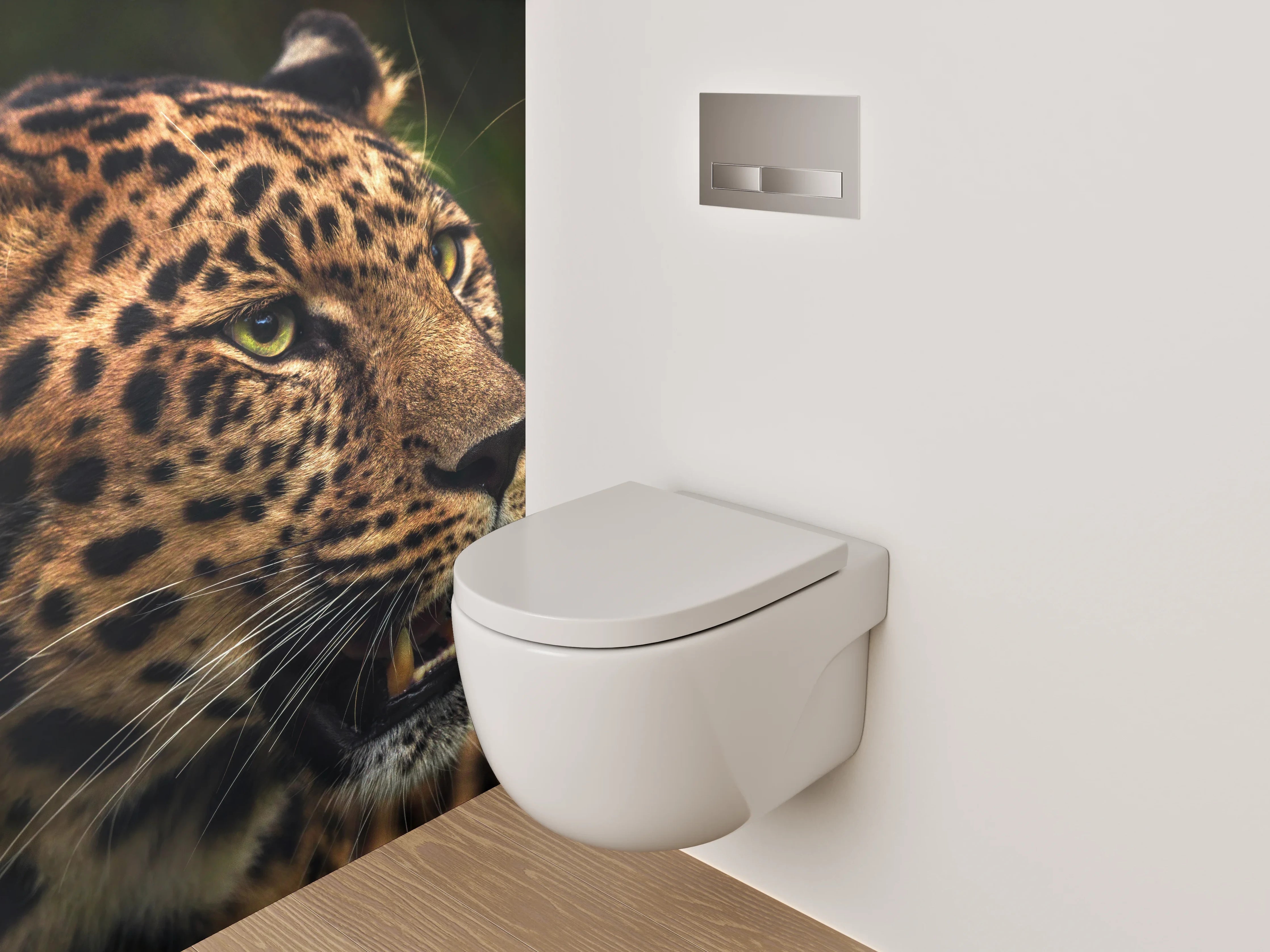 WC-Rückwand - Leopard mit beeindruckender Mimik
