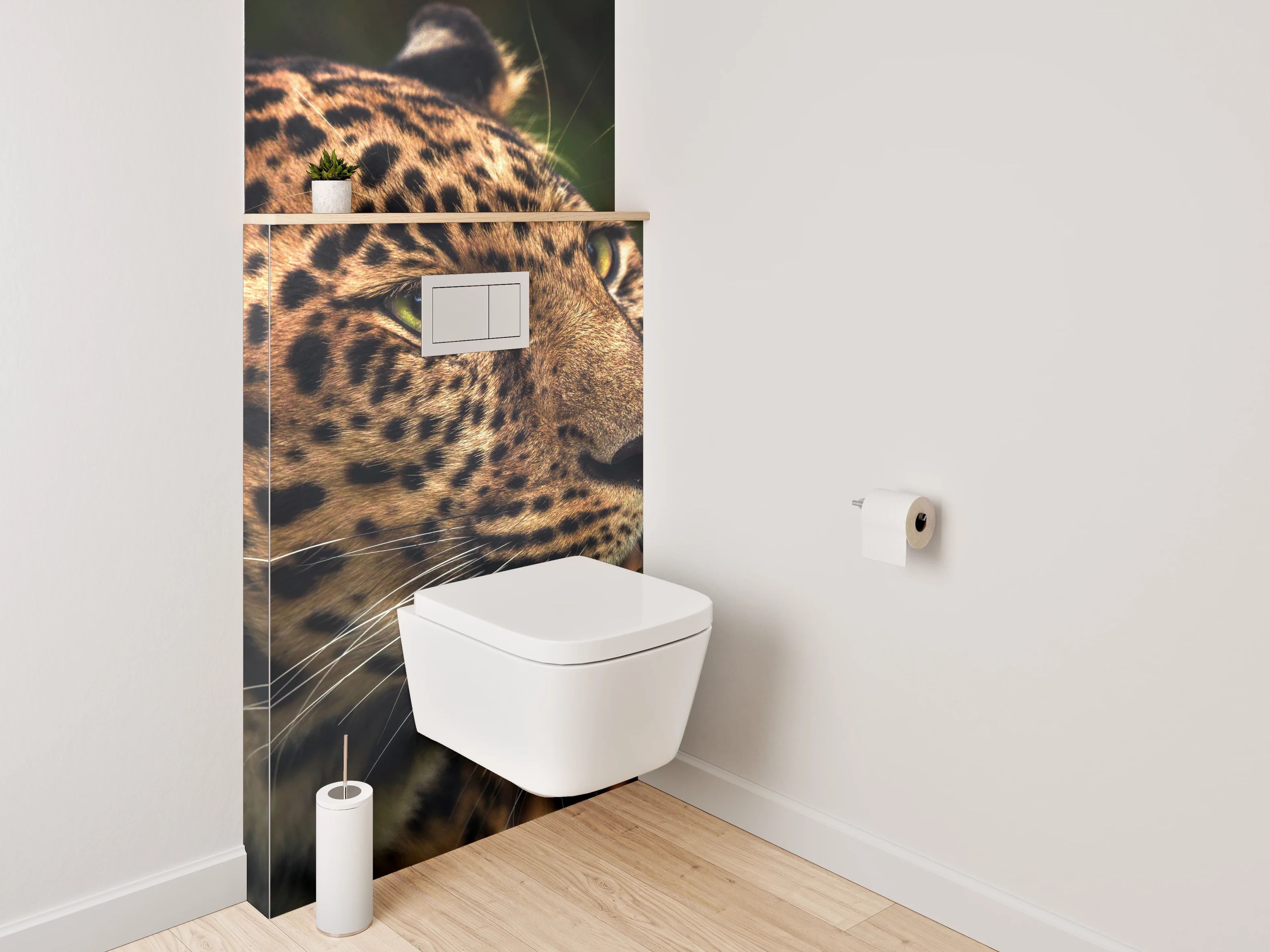 WC-Rückwand - Leopard mit beeindruckender Mimik