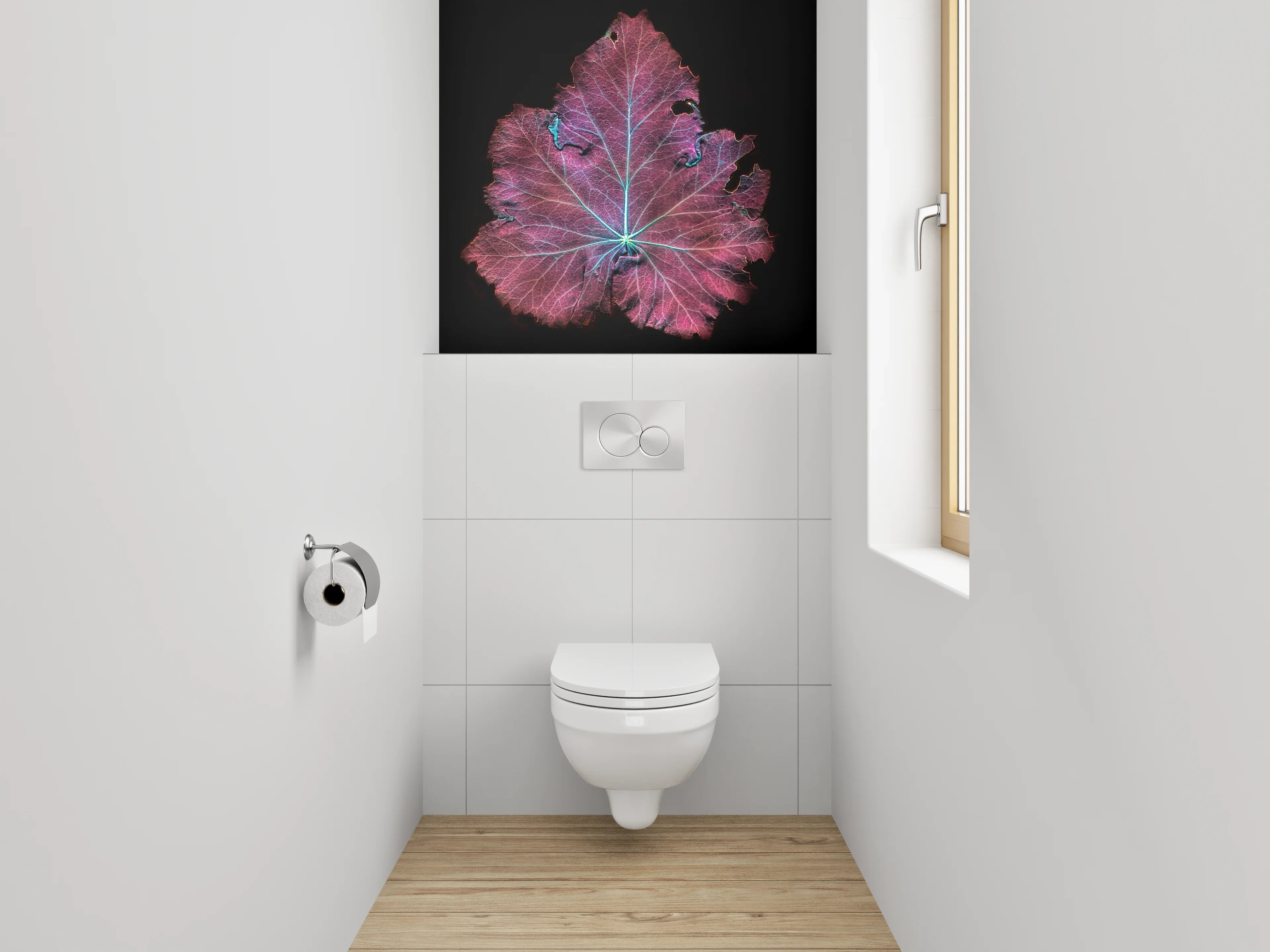 WC-Rückwand - Leuchtendes Blatt abstrakte Kunst