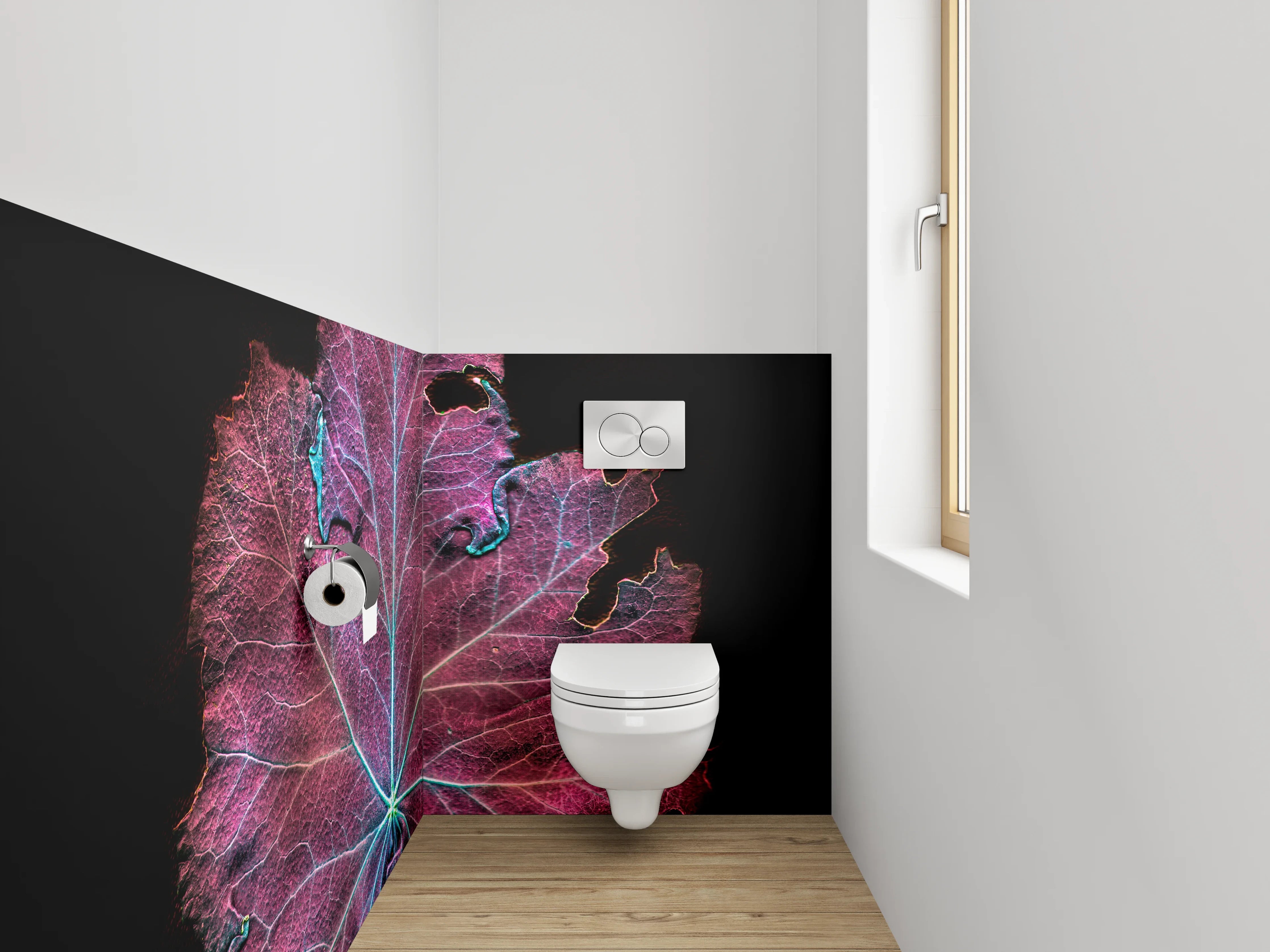 WC-Rückwand - Leuchtendes Blatt abstrakte Kunst
