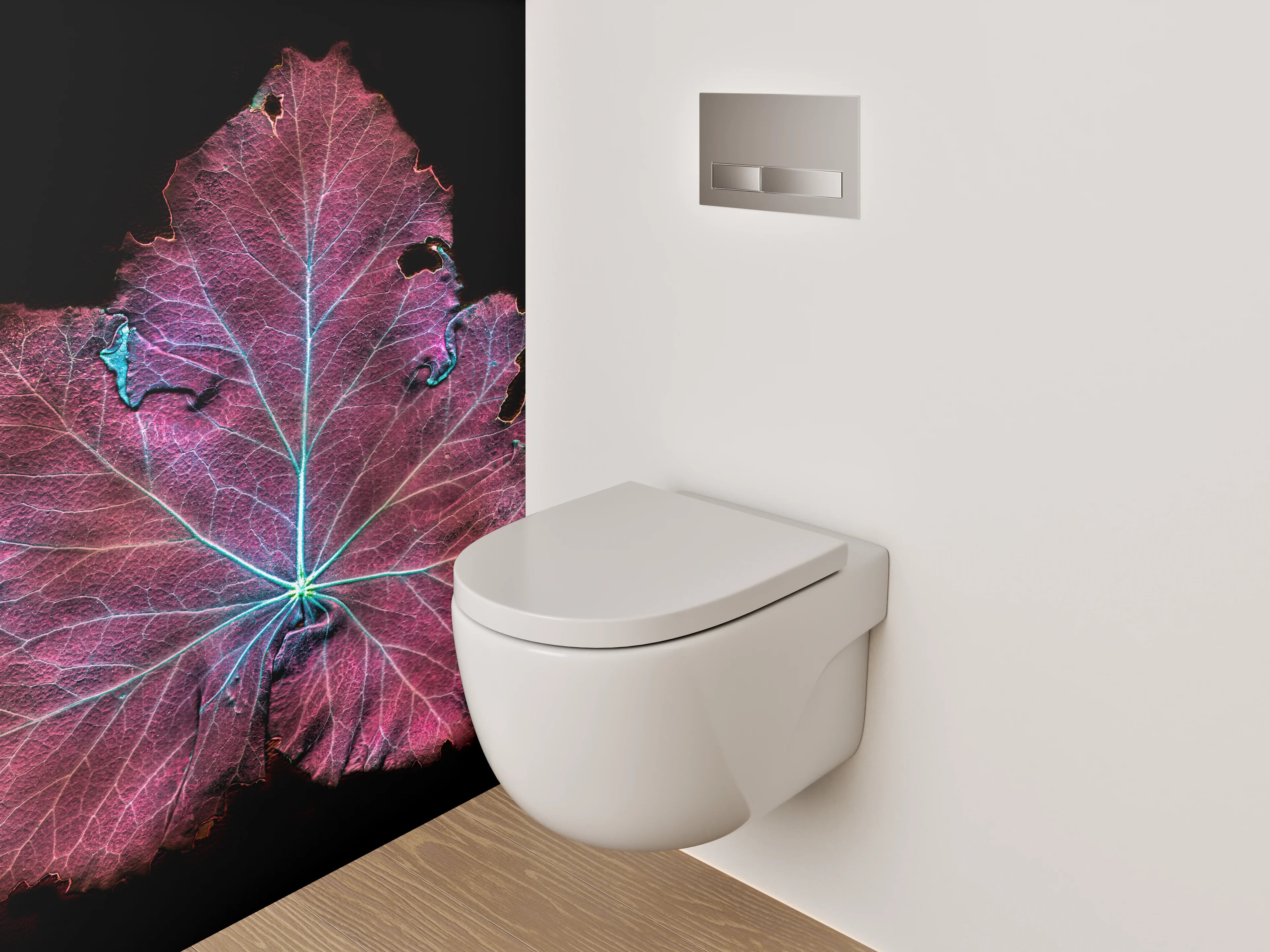 WC-Rückwand - Leuchtendes Blatt abstrakte Kunst