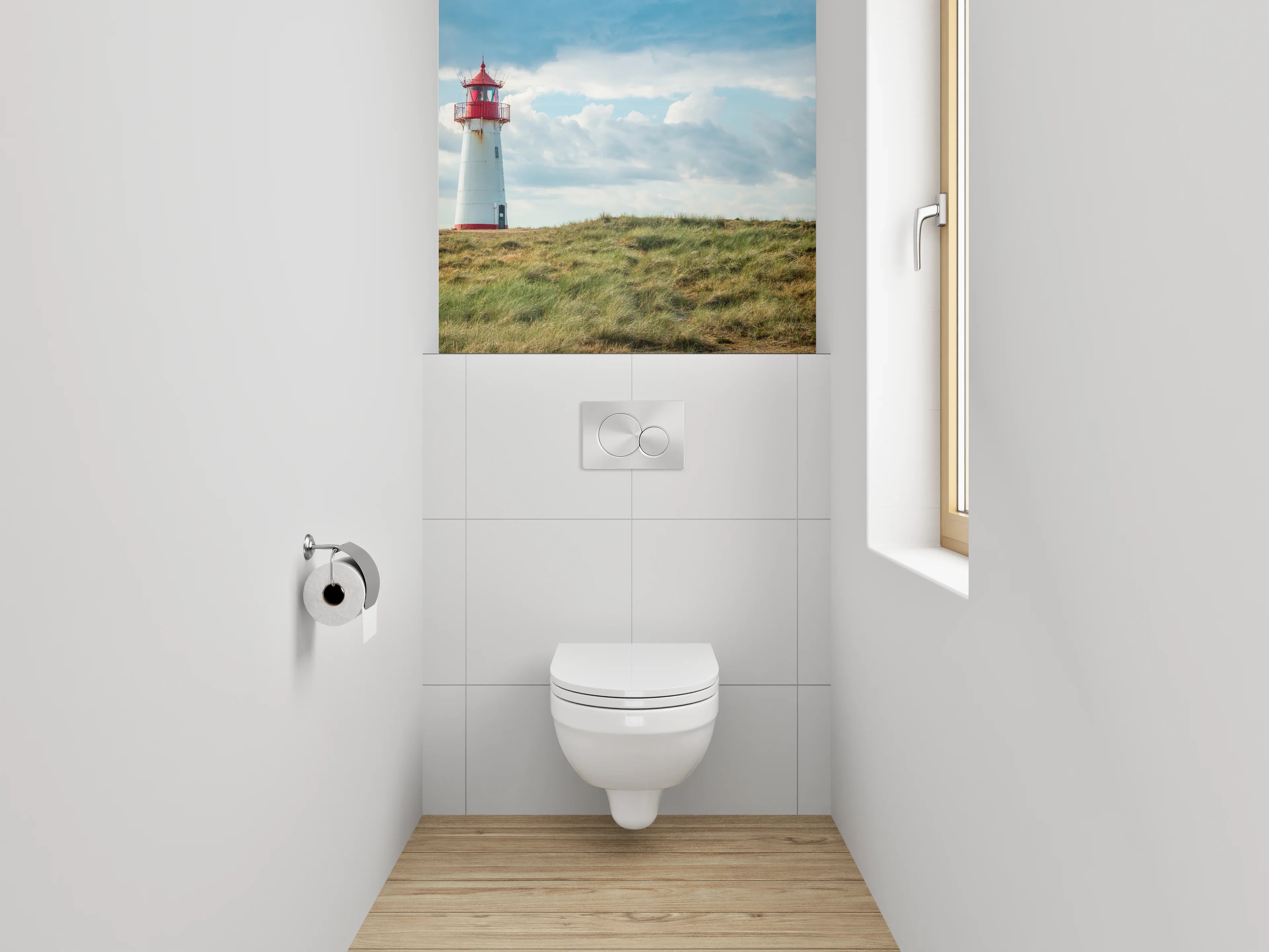 WC-Rückwand - Leuchtturm Küste Dünen Panorama