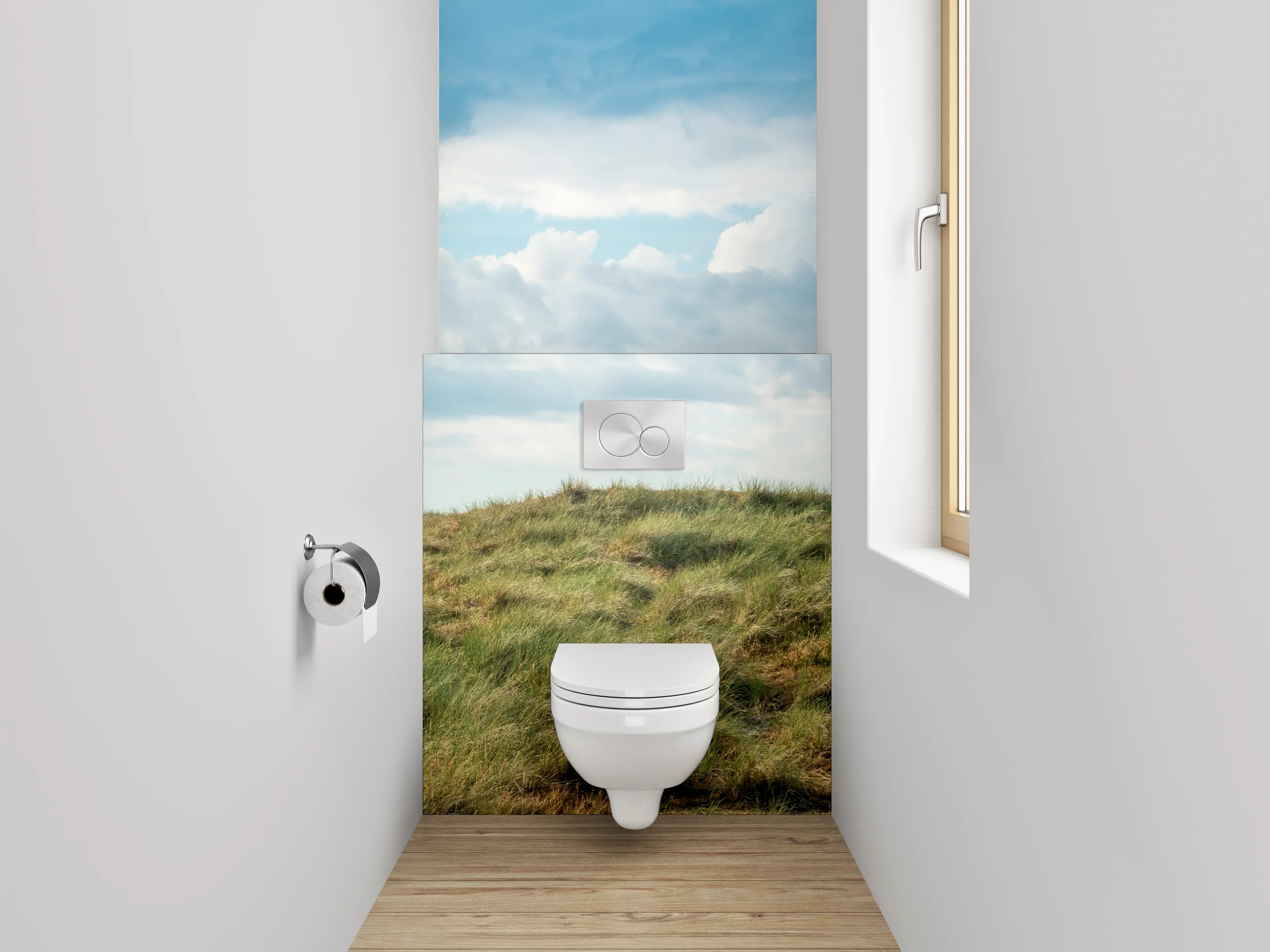 WC-Rückwand - Leuchtturm Küste Dünen Panorama