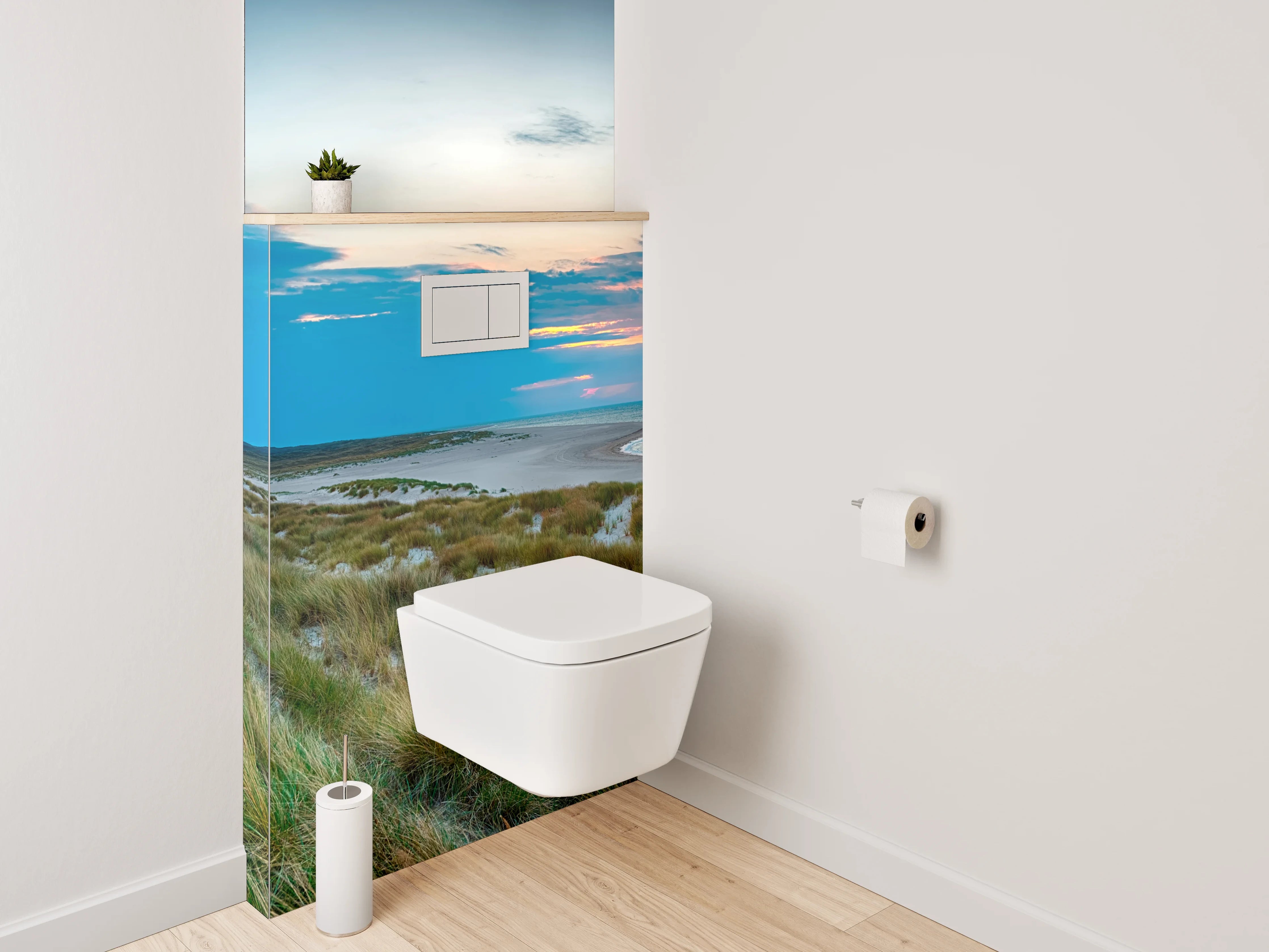 WC-Rückwand - Leuchtturm Panorama Nordsee Küstenlandschaft