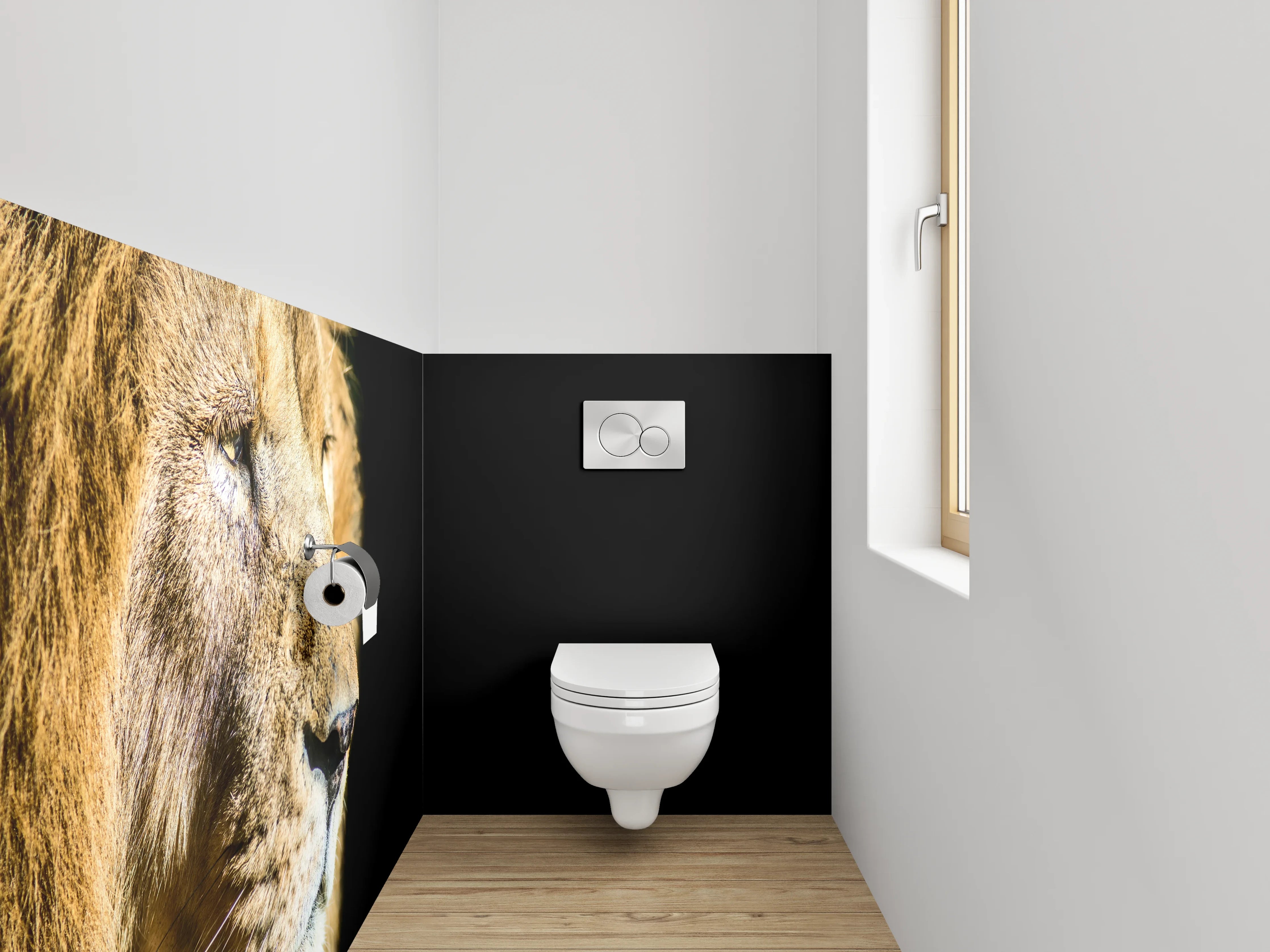 WC-Rückwand - Löwe – König der Savanne