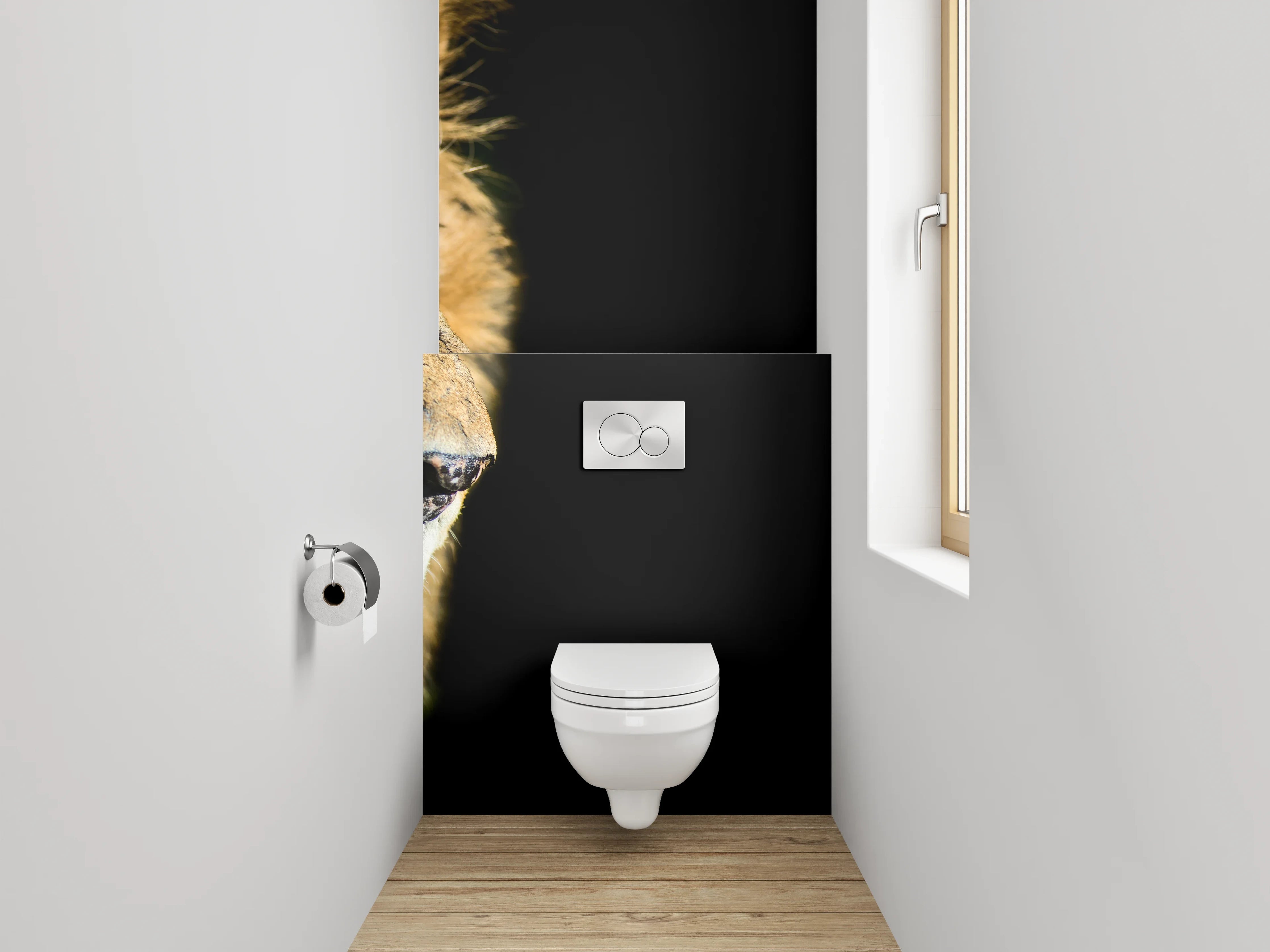 WC-Rückwand - Löwe – König der Savanne