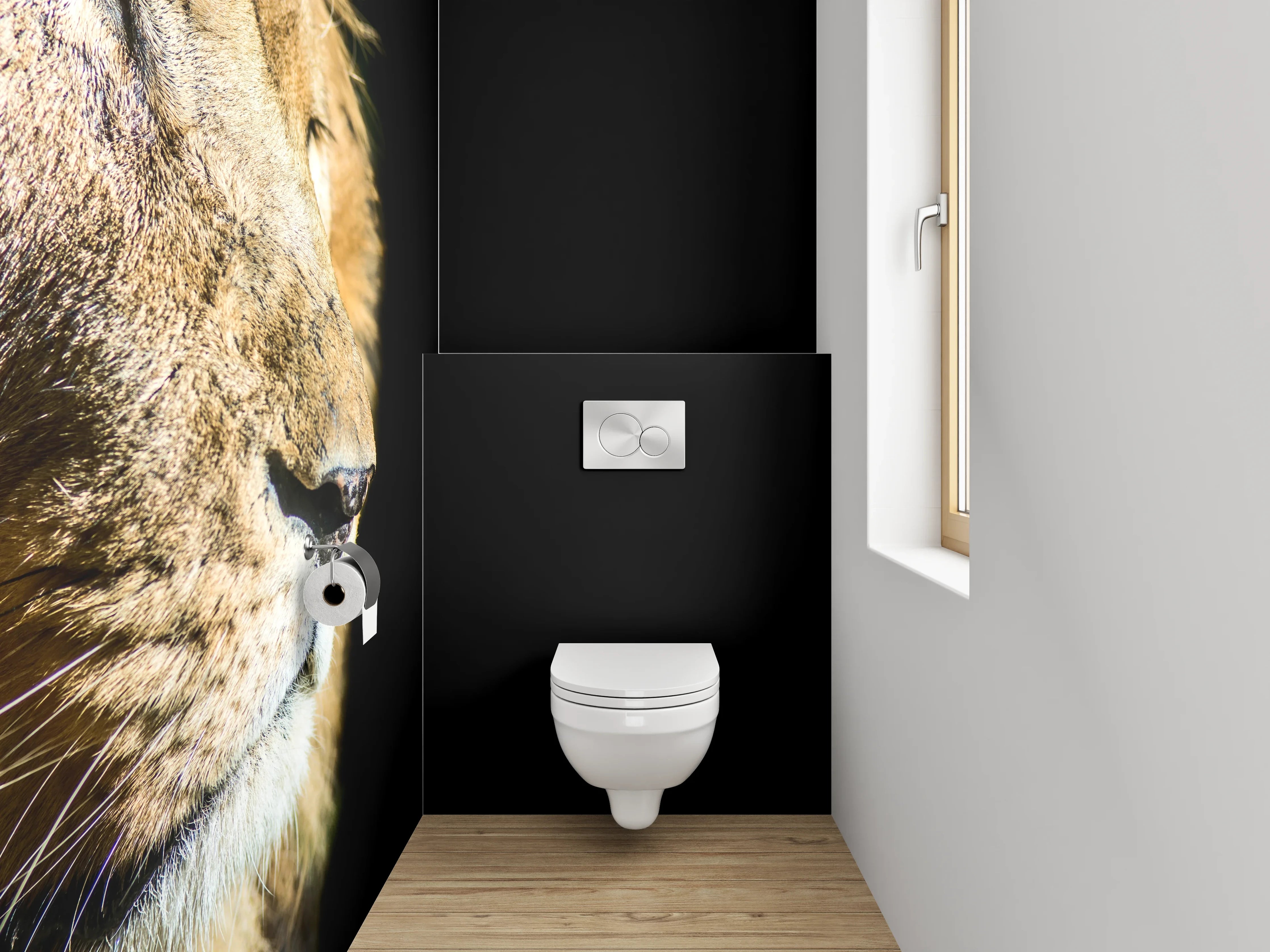 WC-Rückwand - Löwe – König der Savanne