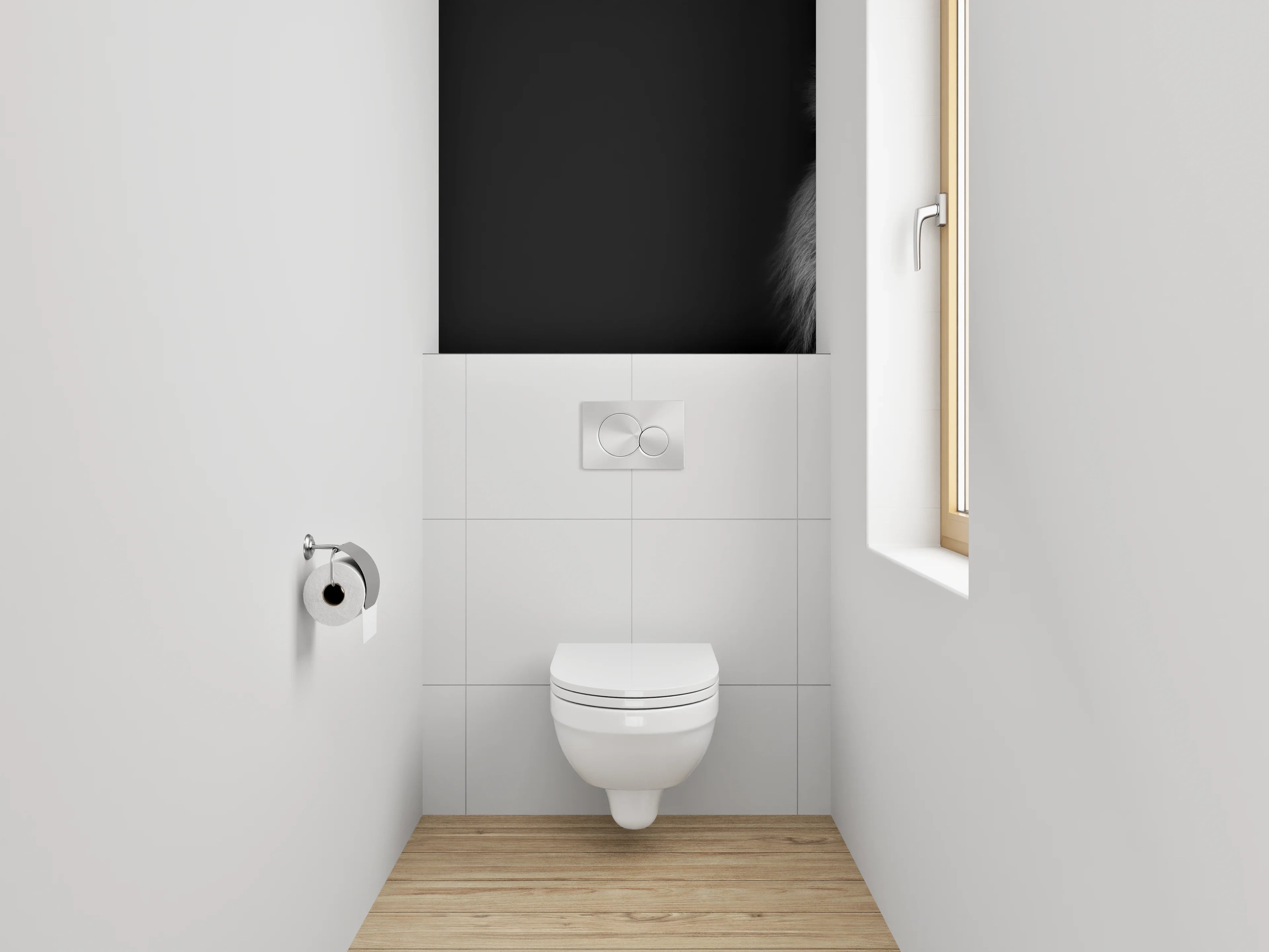 WC-Rückwand - Löwenkopf Schwarz-Weiß Zeichnung