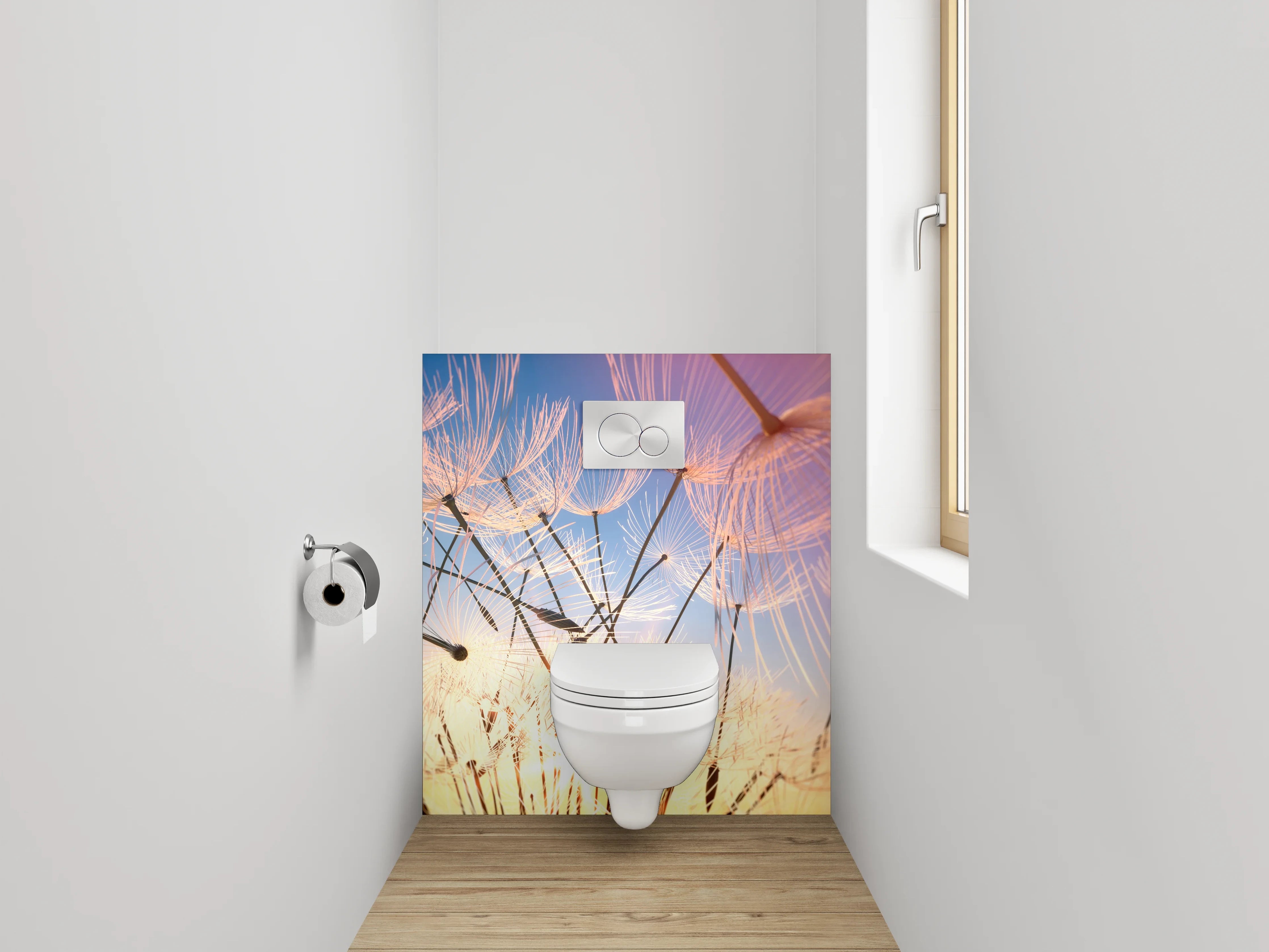 WC-Rückwand - Löwenzahn im Sonnenlicht Fotomotiv