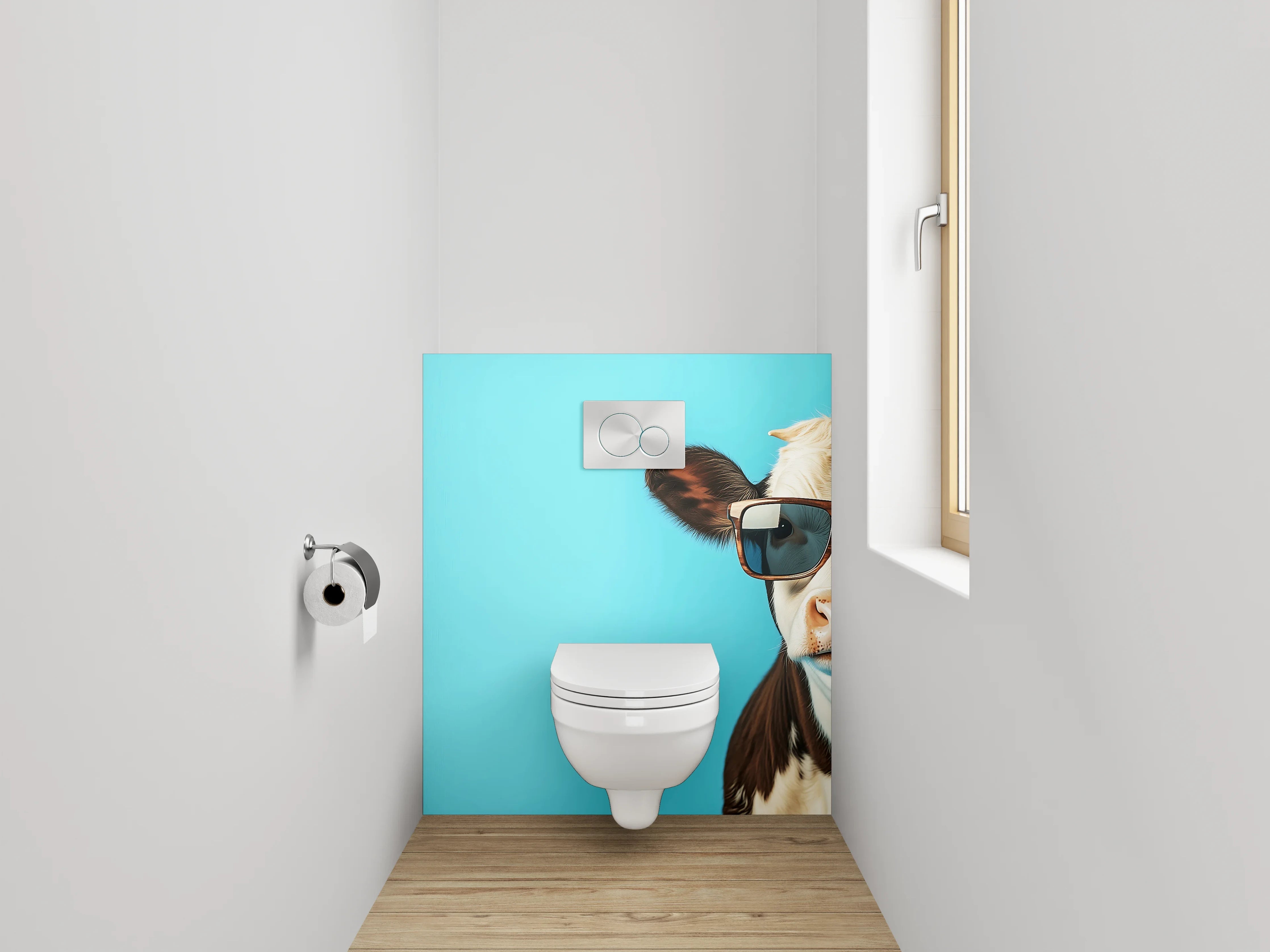 WC-Rückwand - Lustige Kuh mit Sonnenbrille