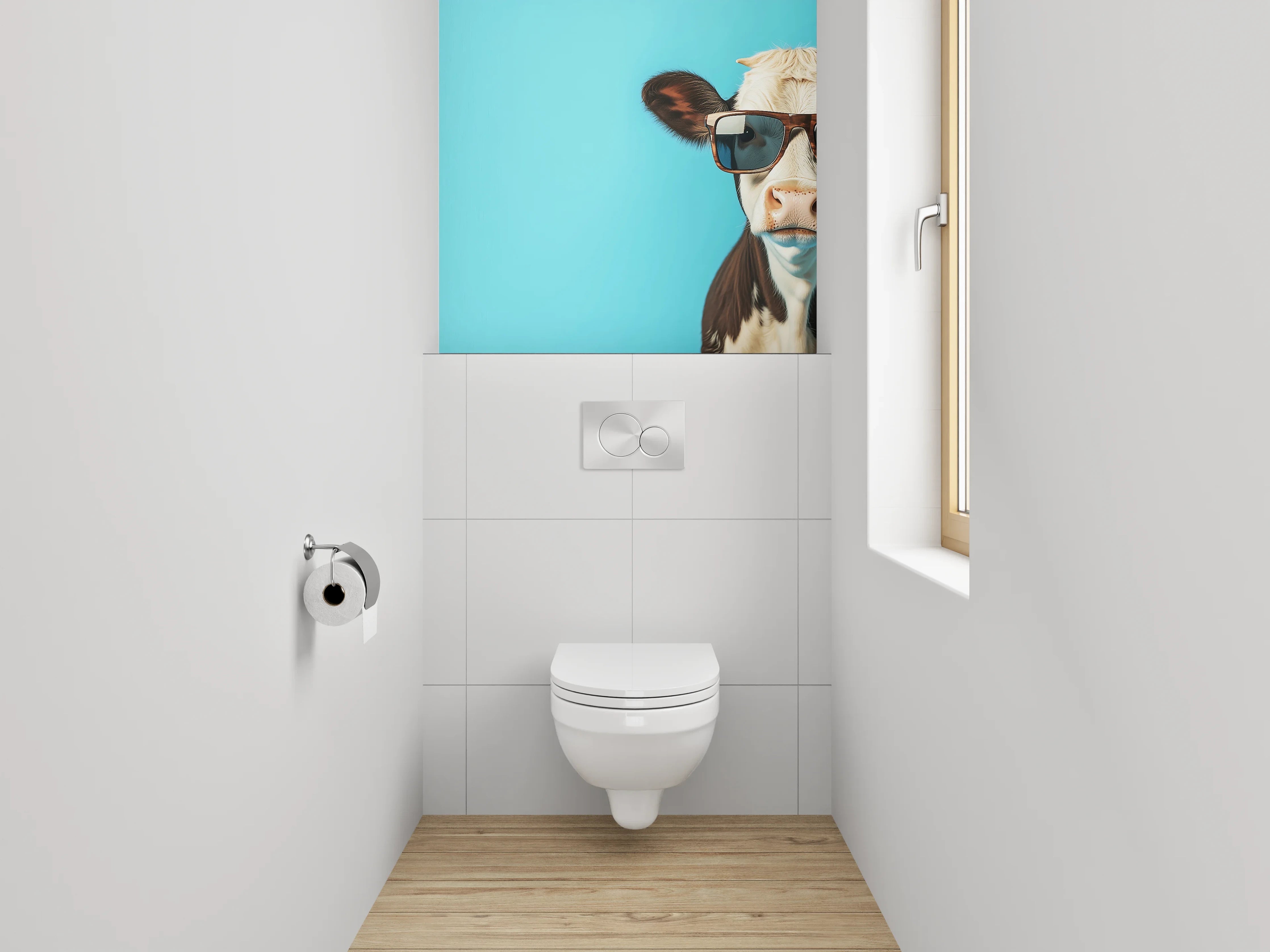 WC-Rückwand - Lustige Kuh mit Sonnenbrille