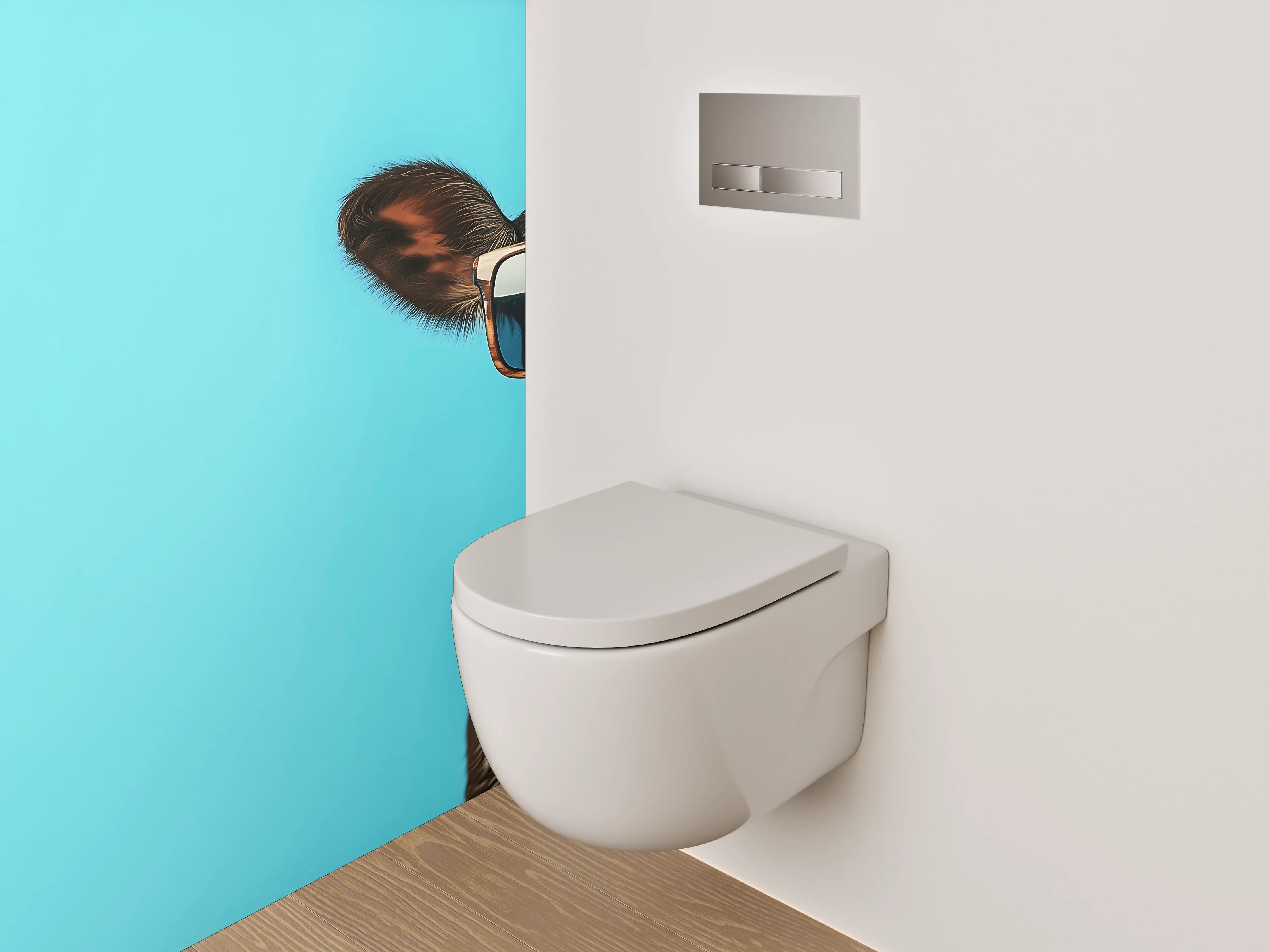 WC-Rückwand - Lustige Kuh mit Sonnenbrille