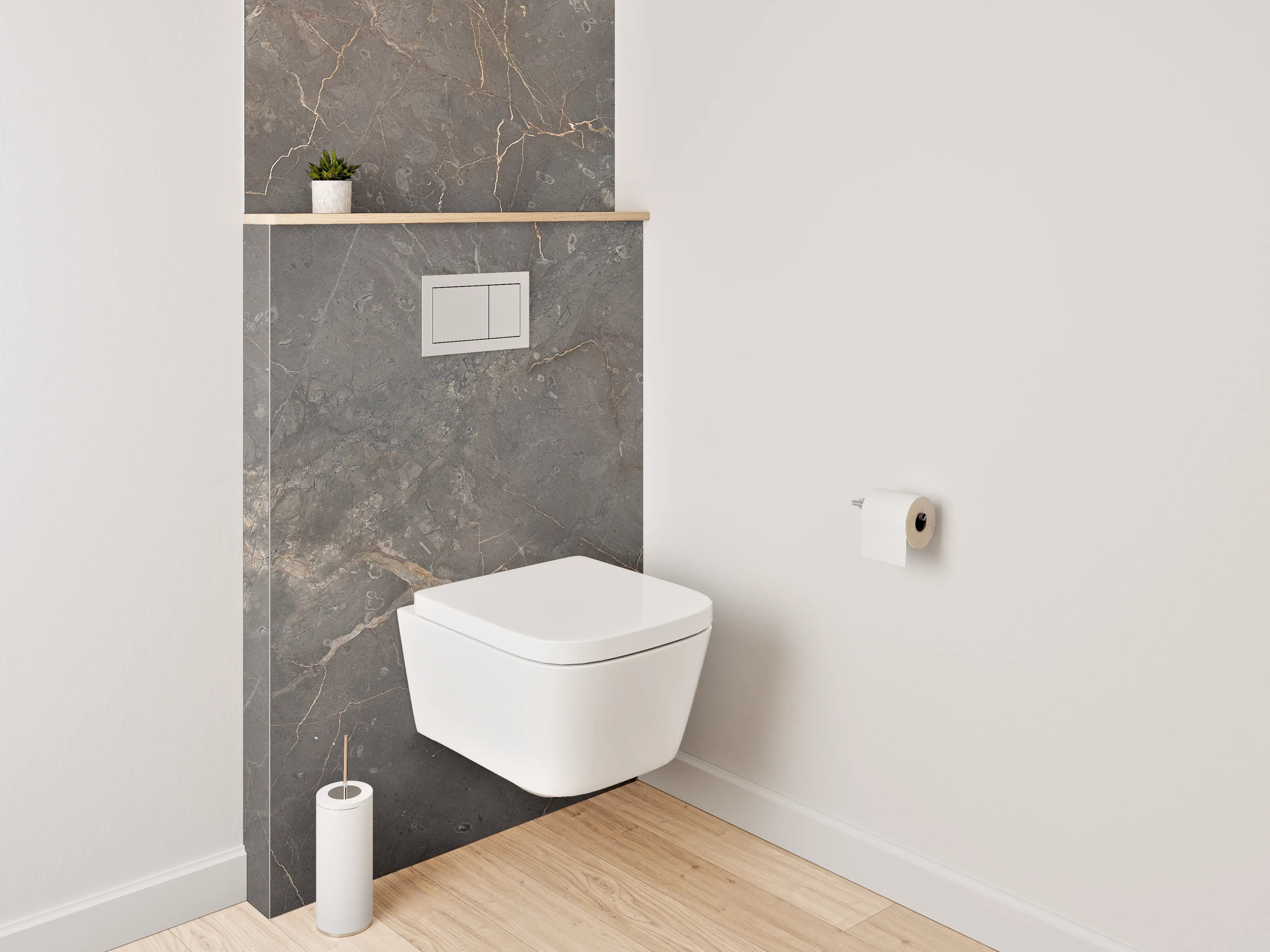 WC-Rückwand - Luxuriöse Marmoroptik Grau Gold