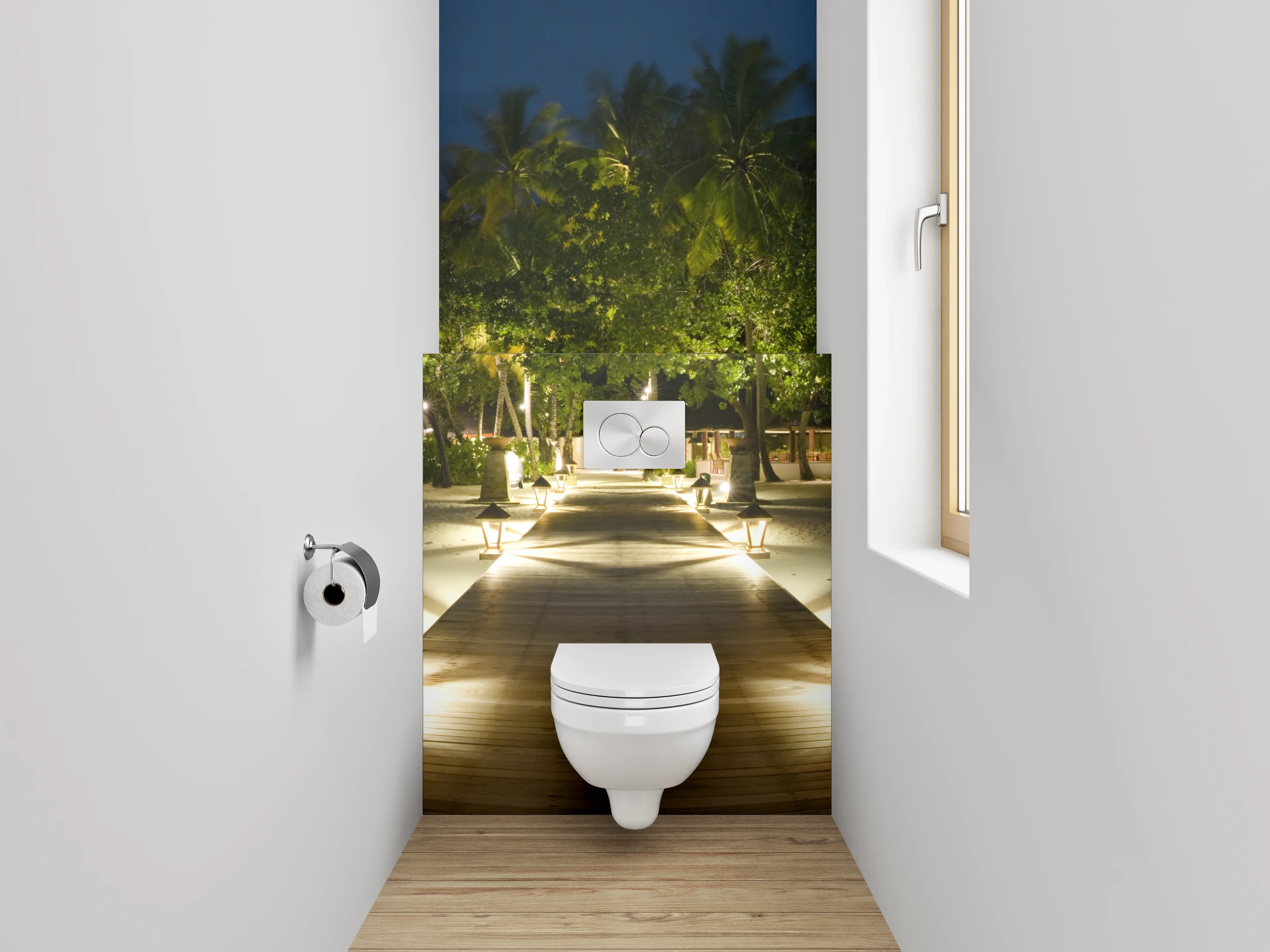 WC-Rückwand - Luxuriöser Nachtsteg zur Trauminsel