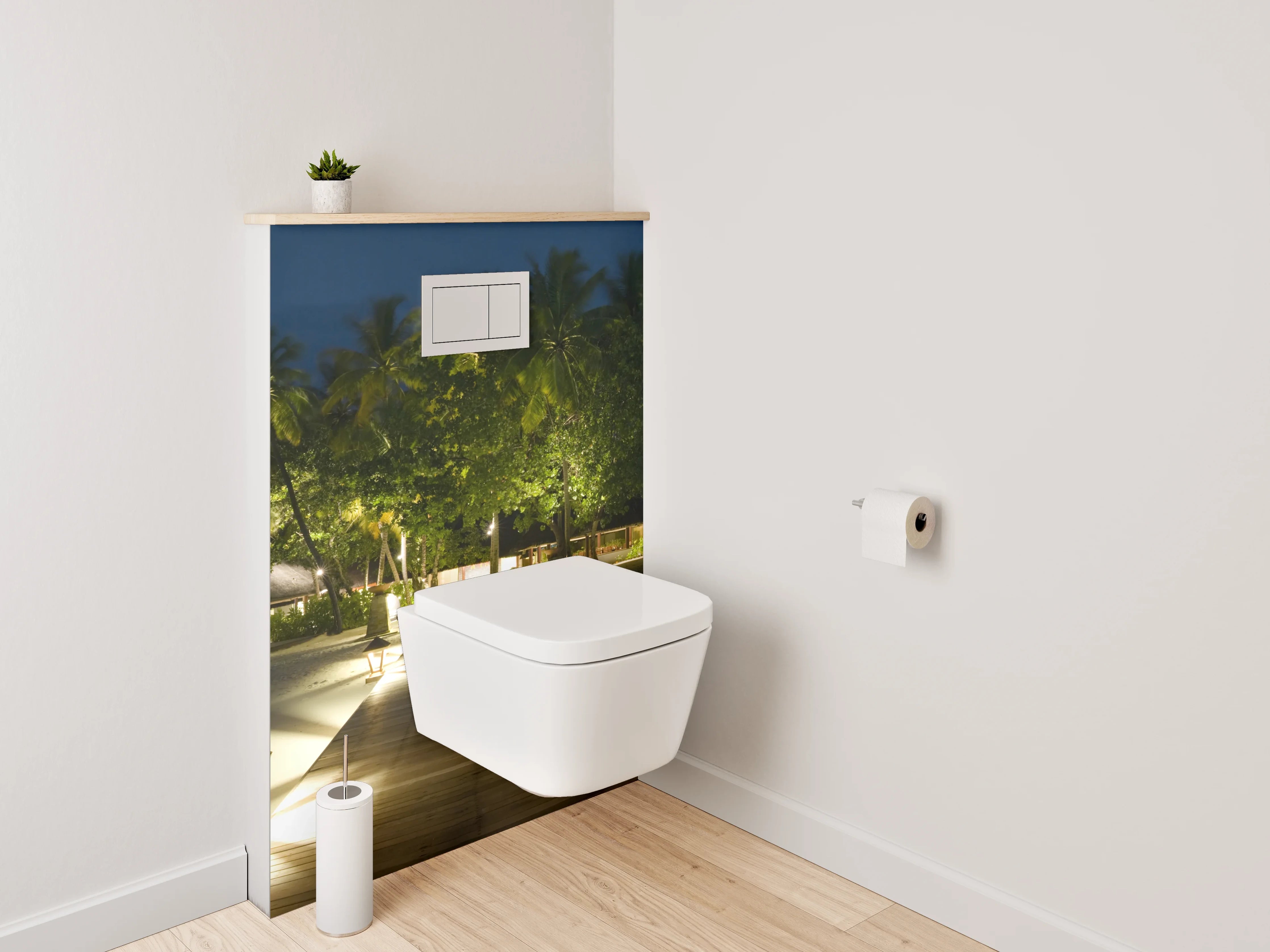 WC-Rückwand - Luxuriöser Nachtsteg zur Trauminsel