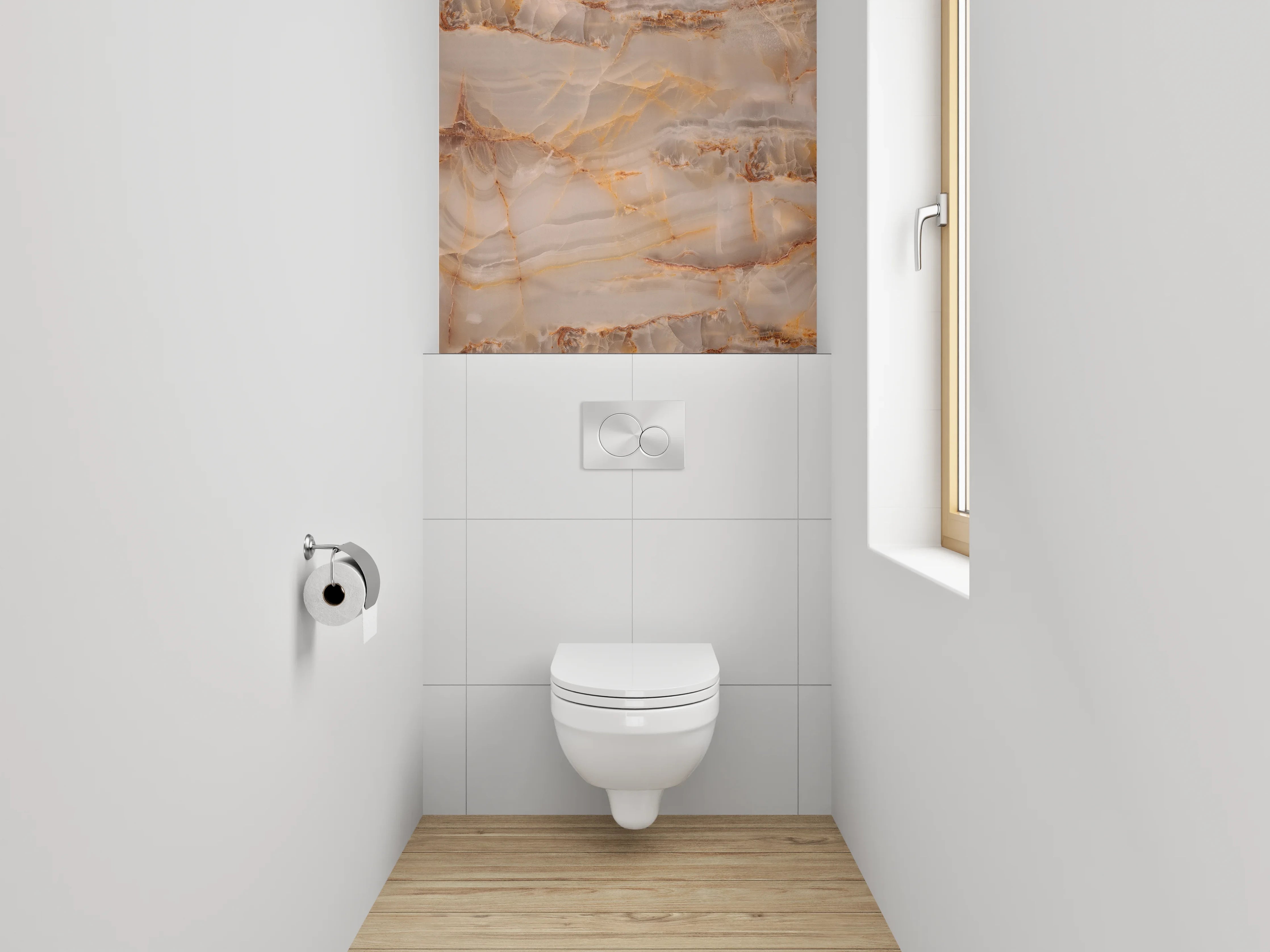 WC-Rückwand - Luxus Marmoroptik Beige Braun