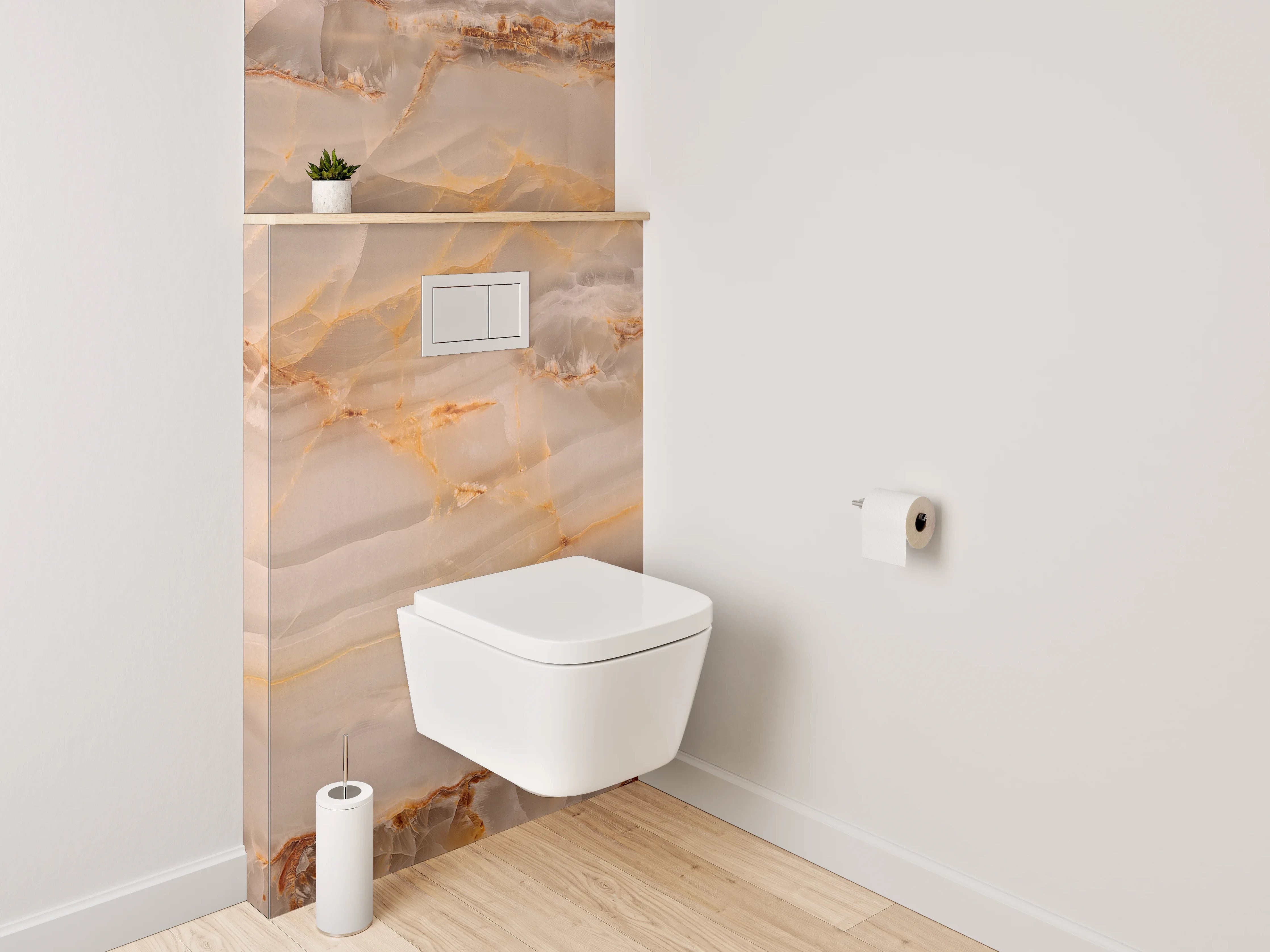 WC-Rückwand - Luxus Marmoroptik Beige Braun