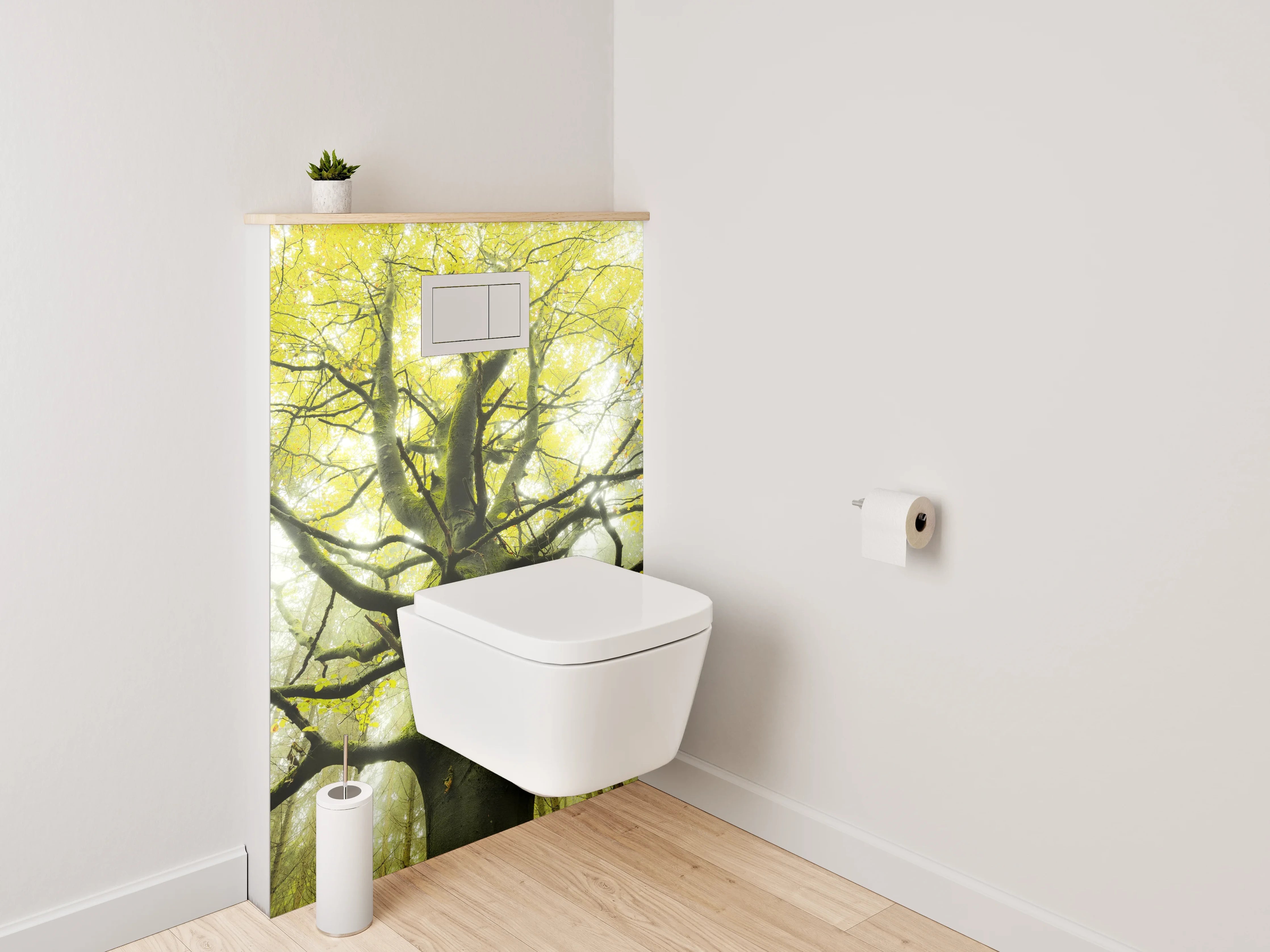 WC-Rückwand - Märchenhafter Baum im Frühlingswald