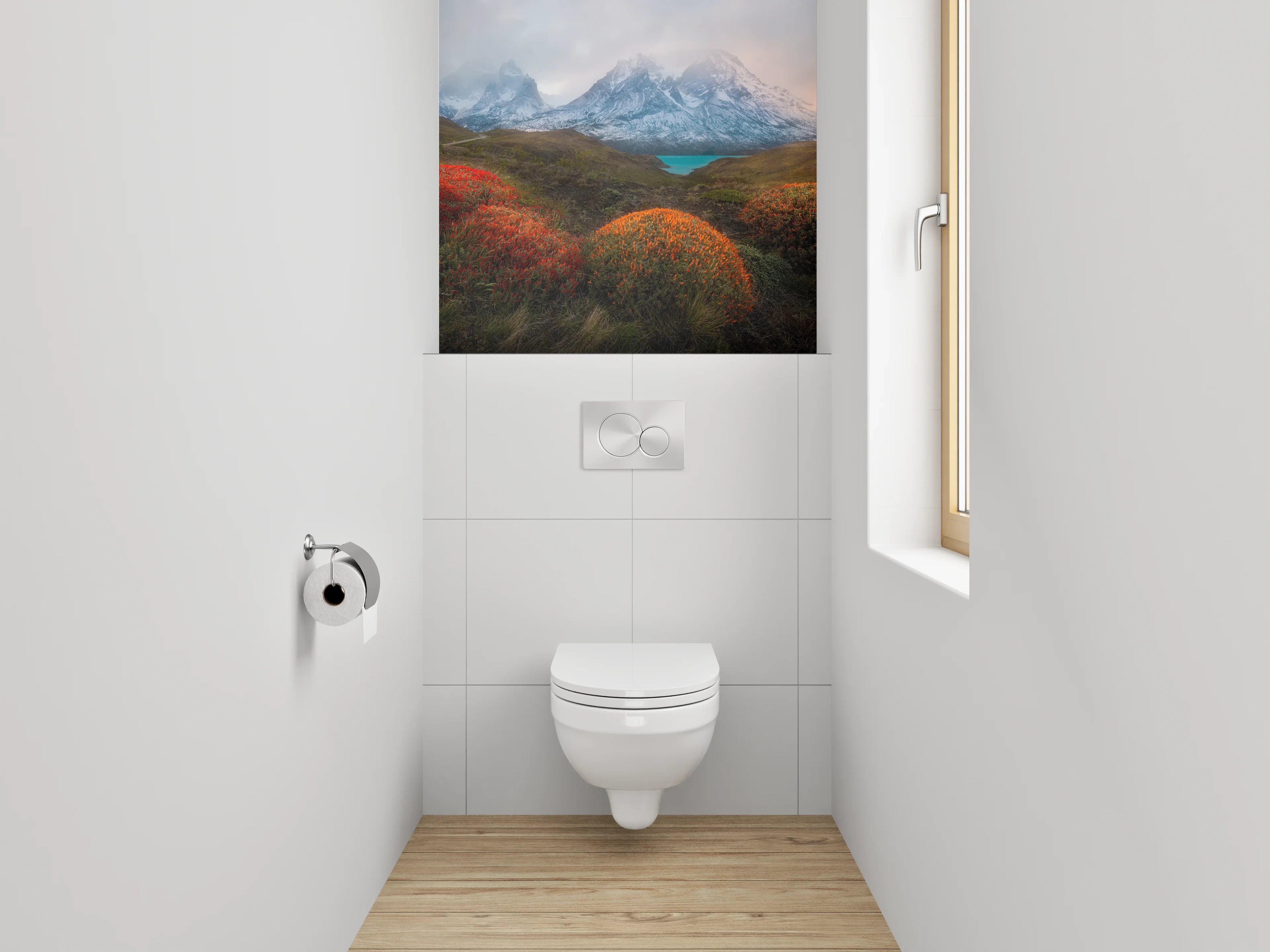 WC-Rückwand - Magische Berglandschaft im Morgenlicht