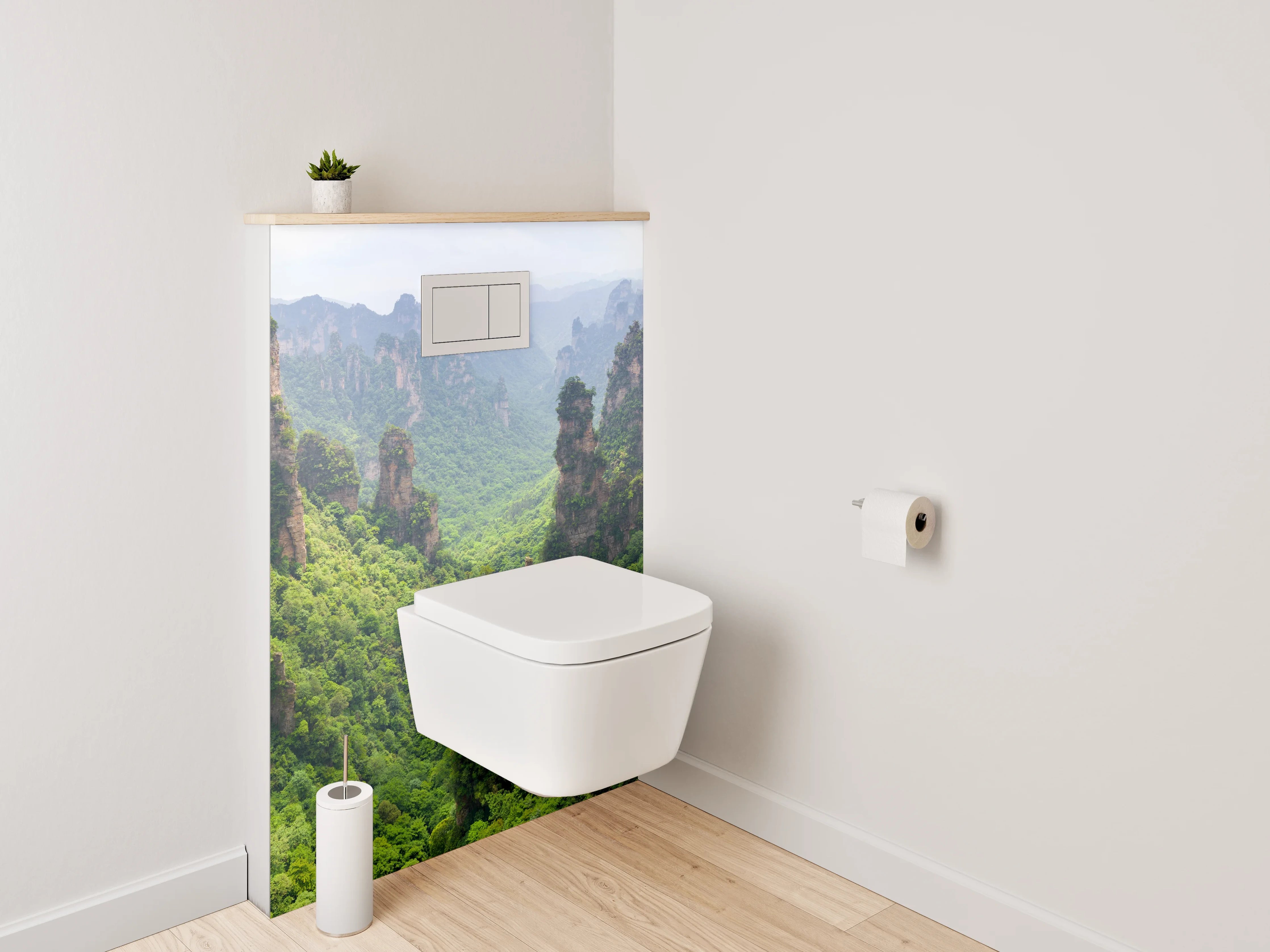 WC-Rückwand - Magische Felsen im grünen Dschungel