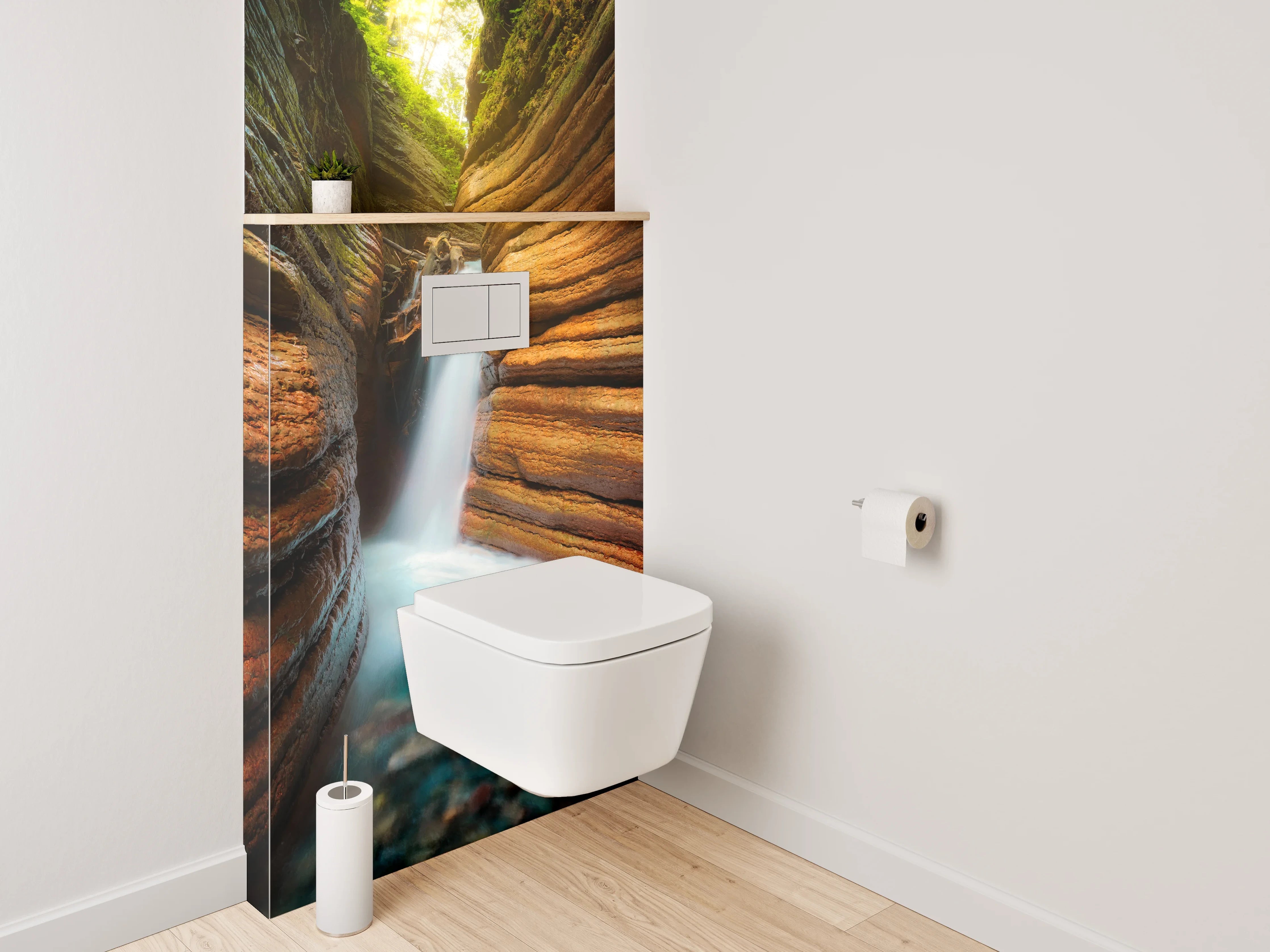 WC-Rückwand - Magische Schlucht mit Wasserfall