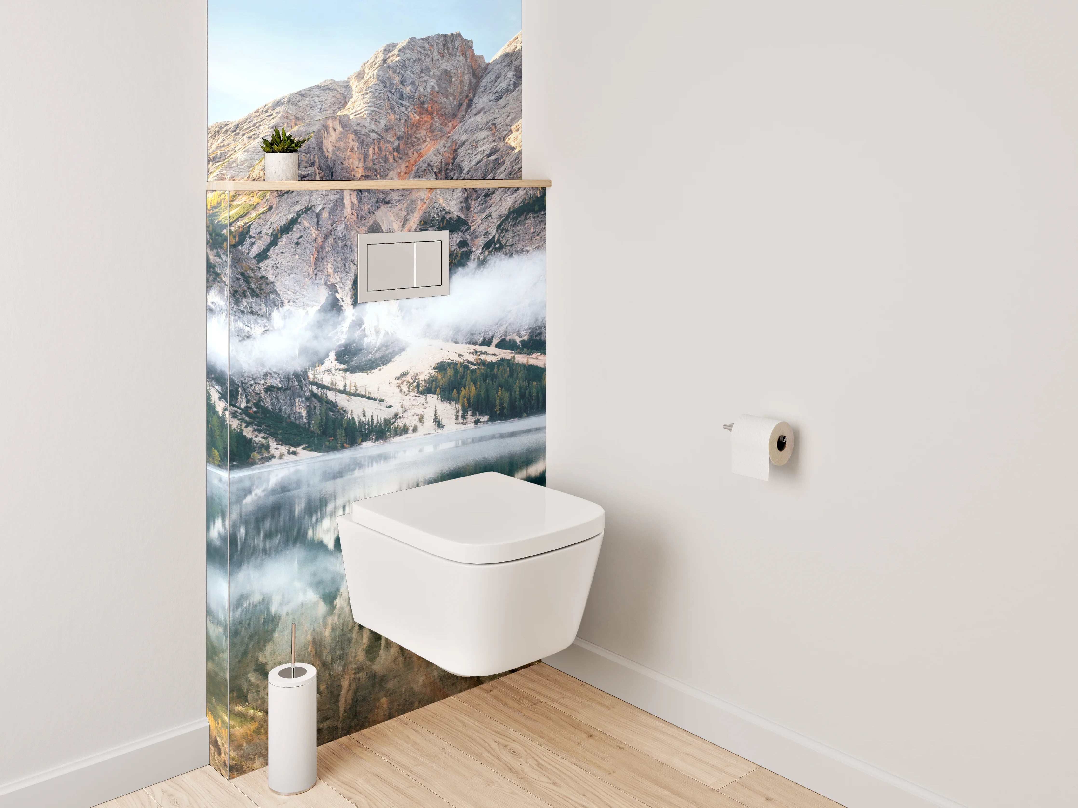 WC-Rückwand - Magischer Bergsee im Morgenlicht