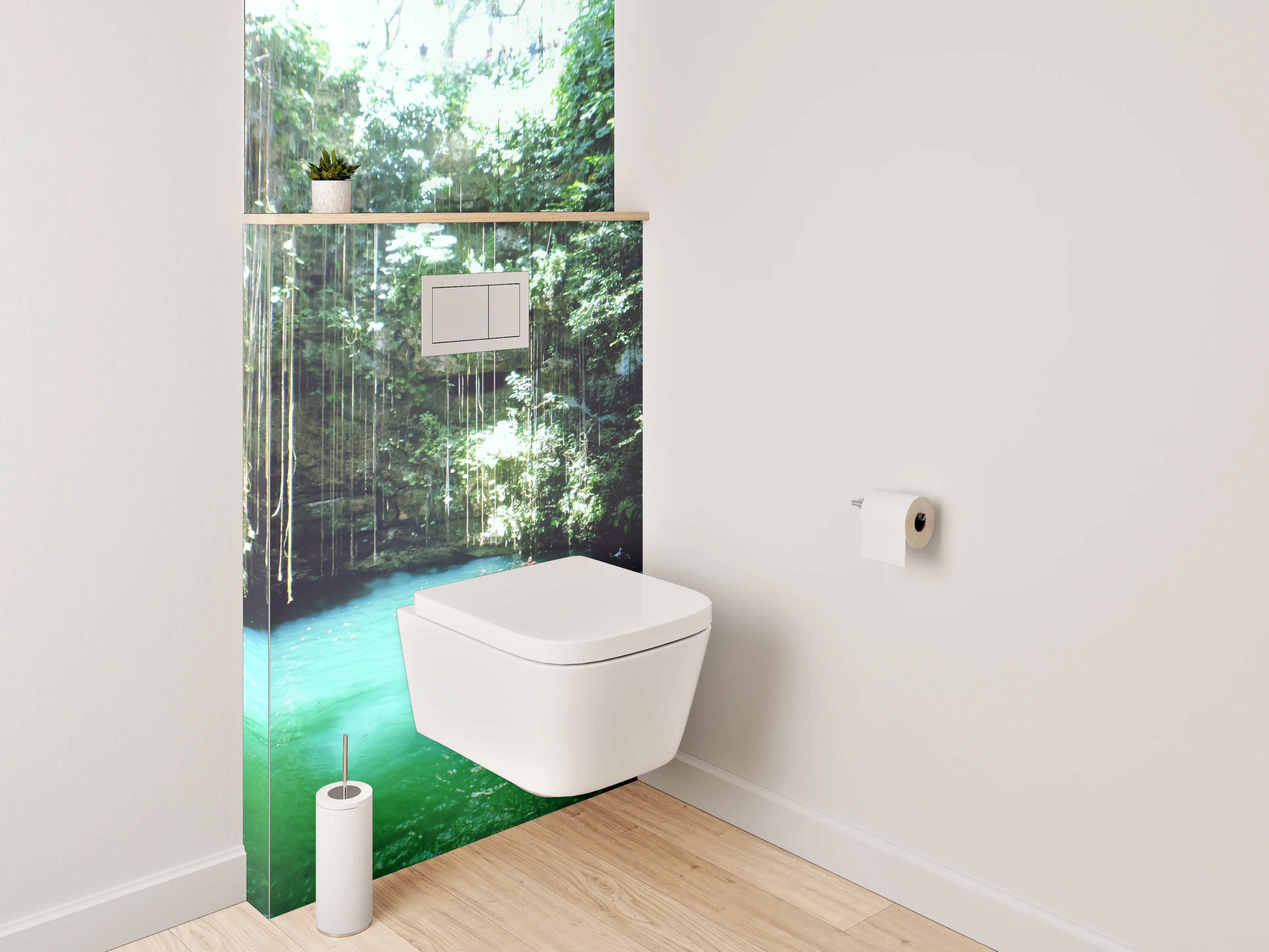 WC-Rückwand - Magischer Dschungel-Cenote Naturpool