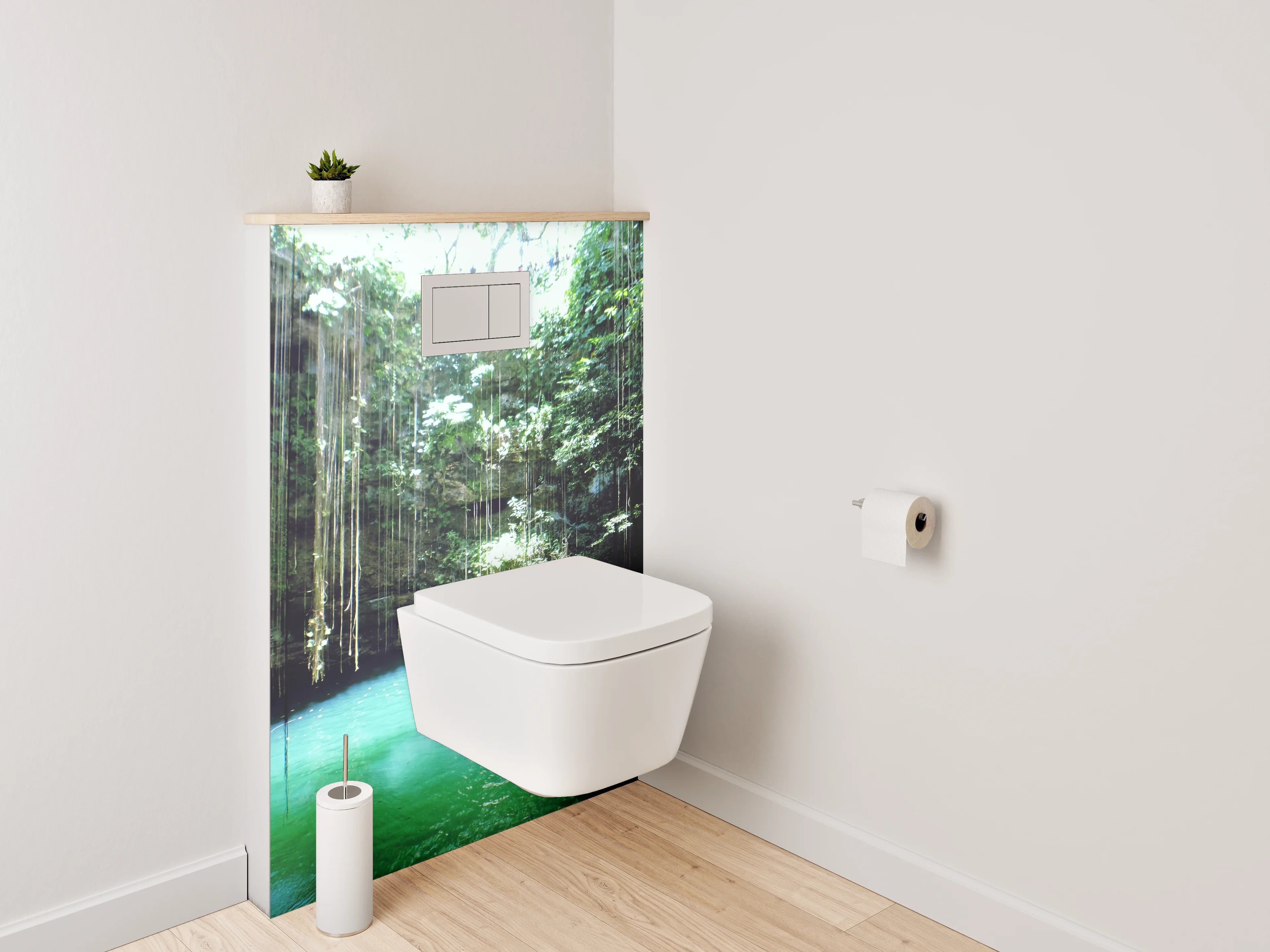 WC-Rückwand - Magischer Dschungel-Cenote Naturpool