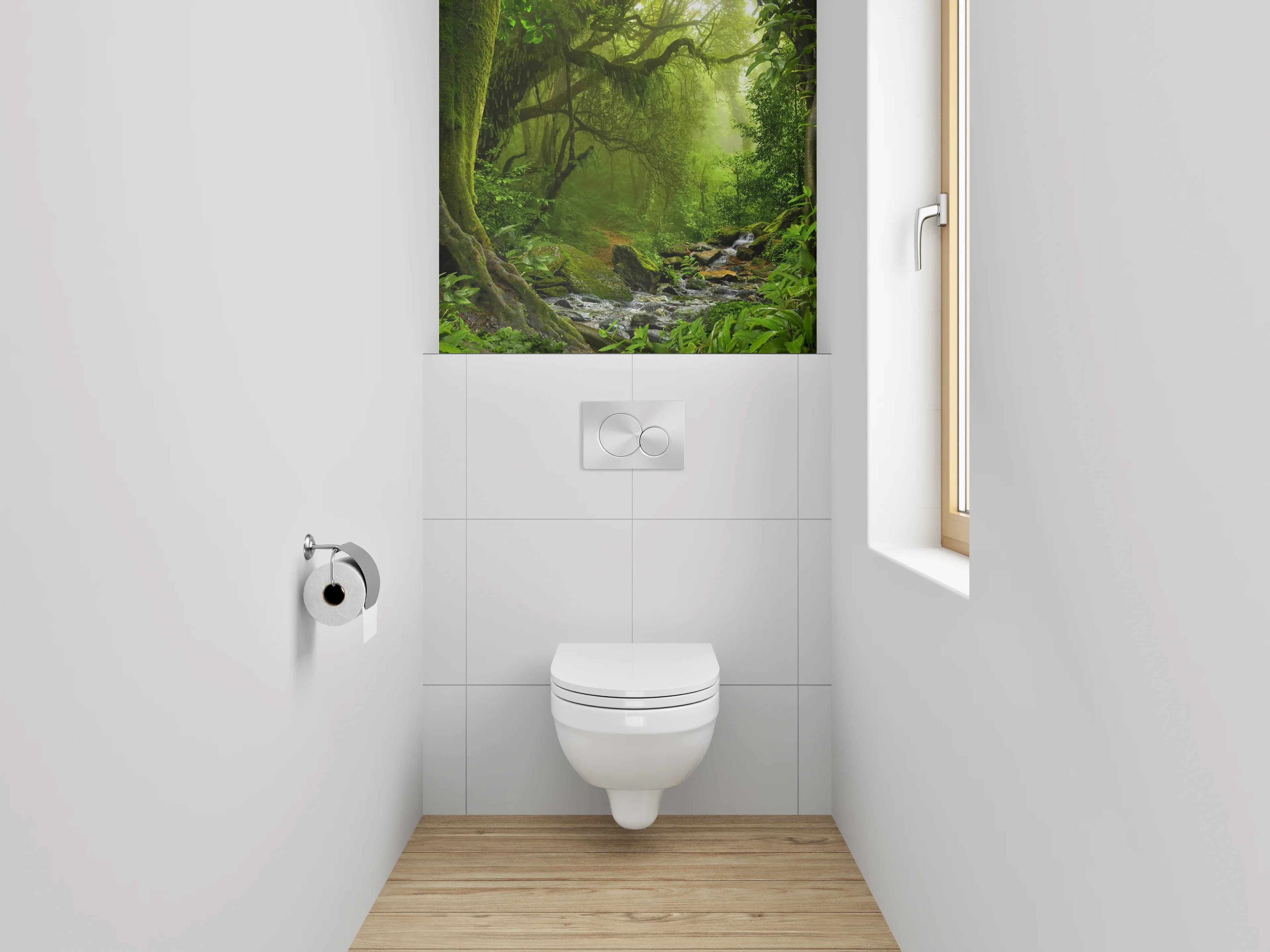 WC-Rückwand - Magischer Dschungel am plätschernden Bach