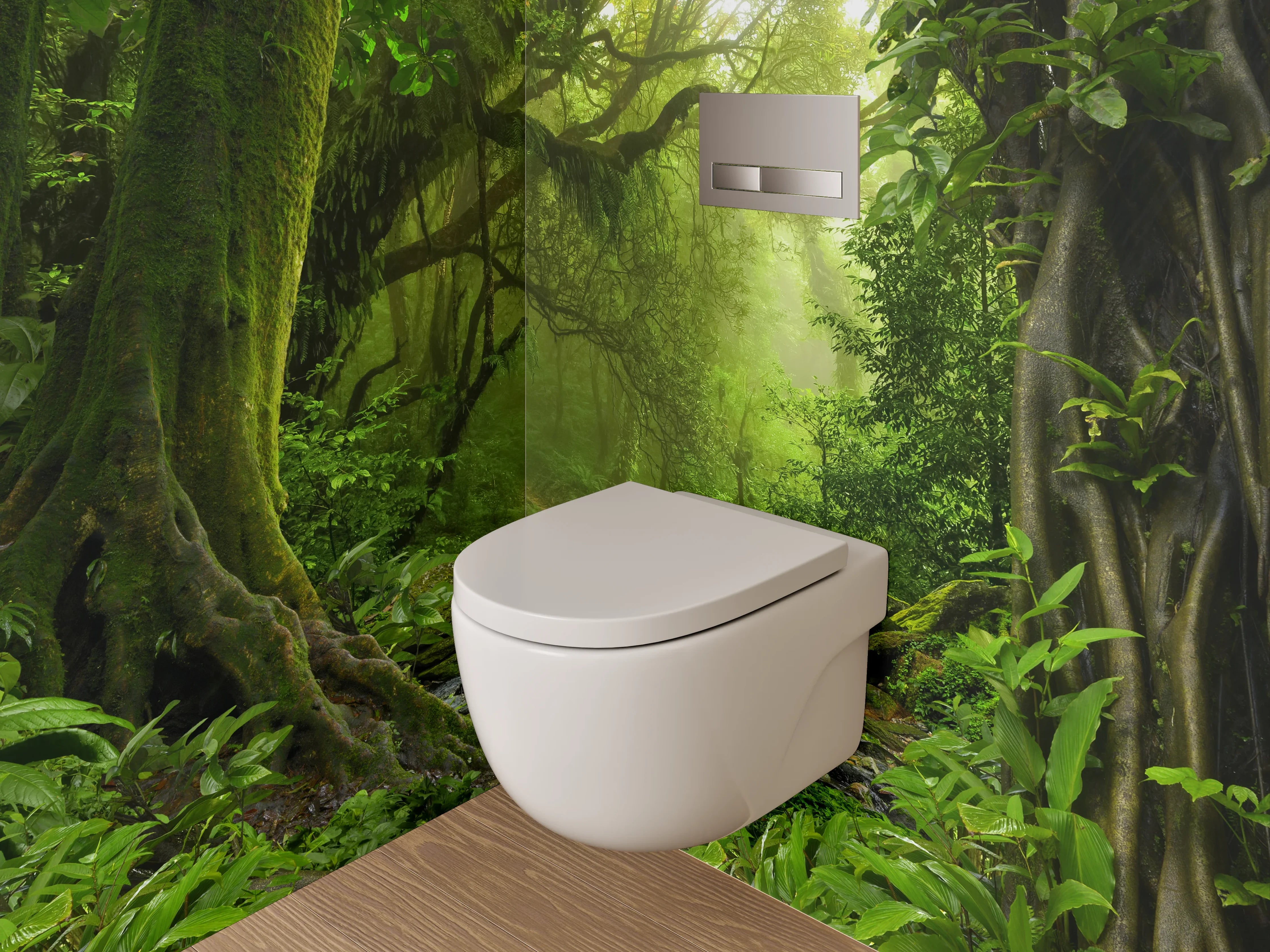 WC-Rückwand - Magischer Dschungel am plätschernden Bach