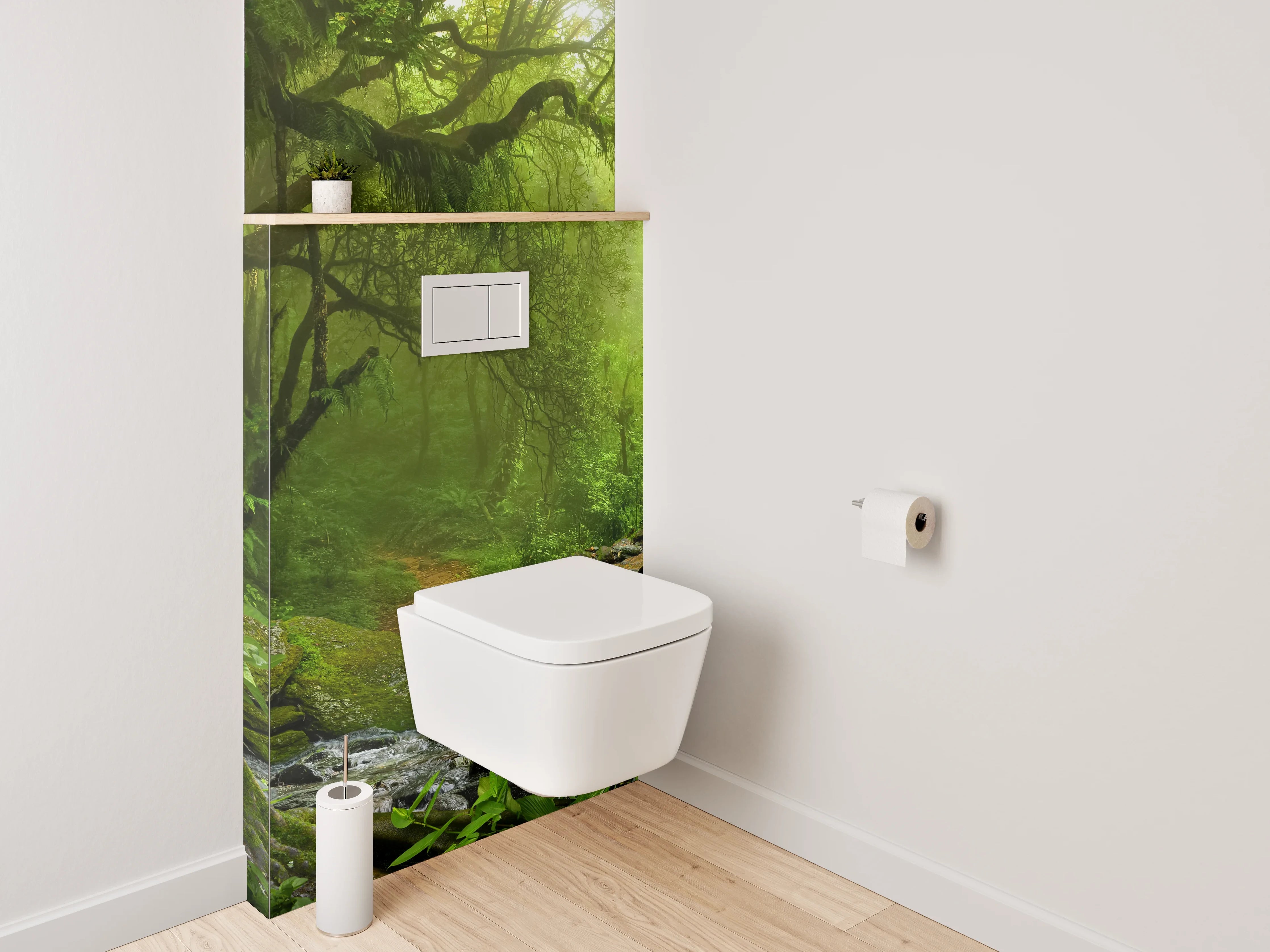 WC-Rückwand - Magischer Dschungel am plätschernden Bach