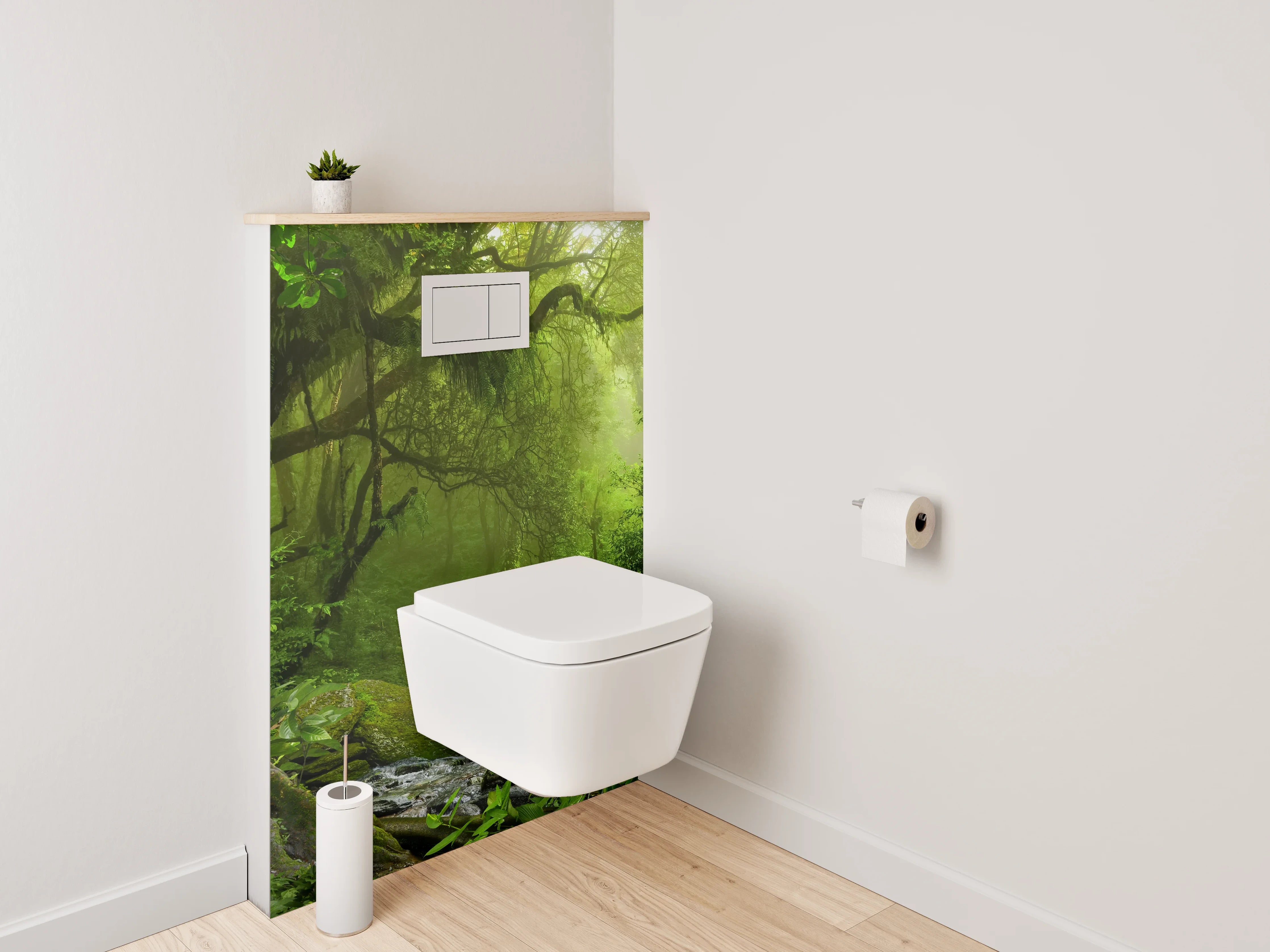 WC-Rückwand - Magischer Dschungel am plätschernden Bach