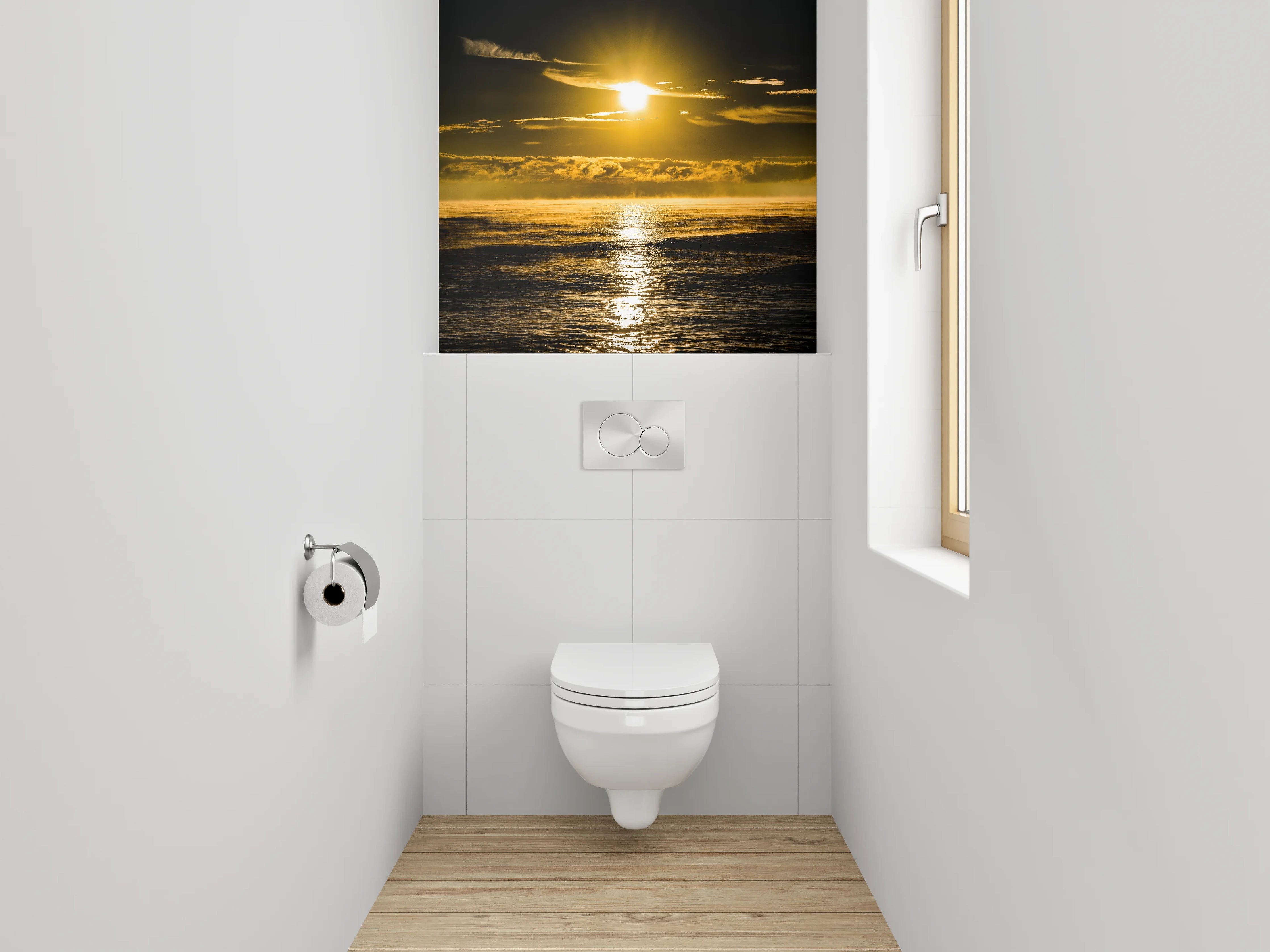 WC-Rückwand - Magischer Sonnenuntergang am Ozean
