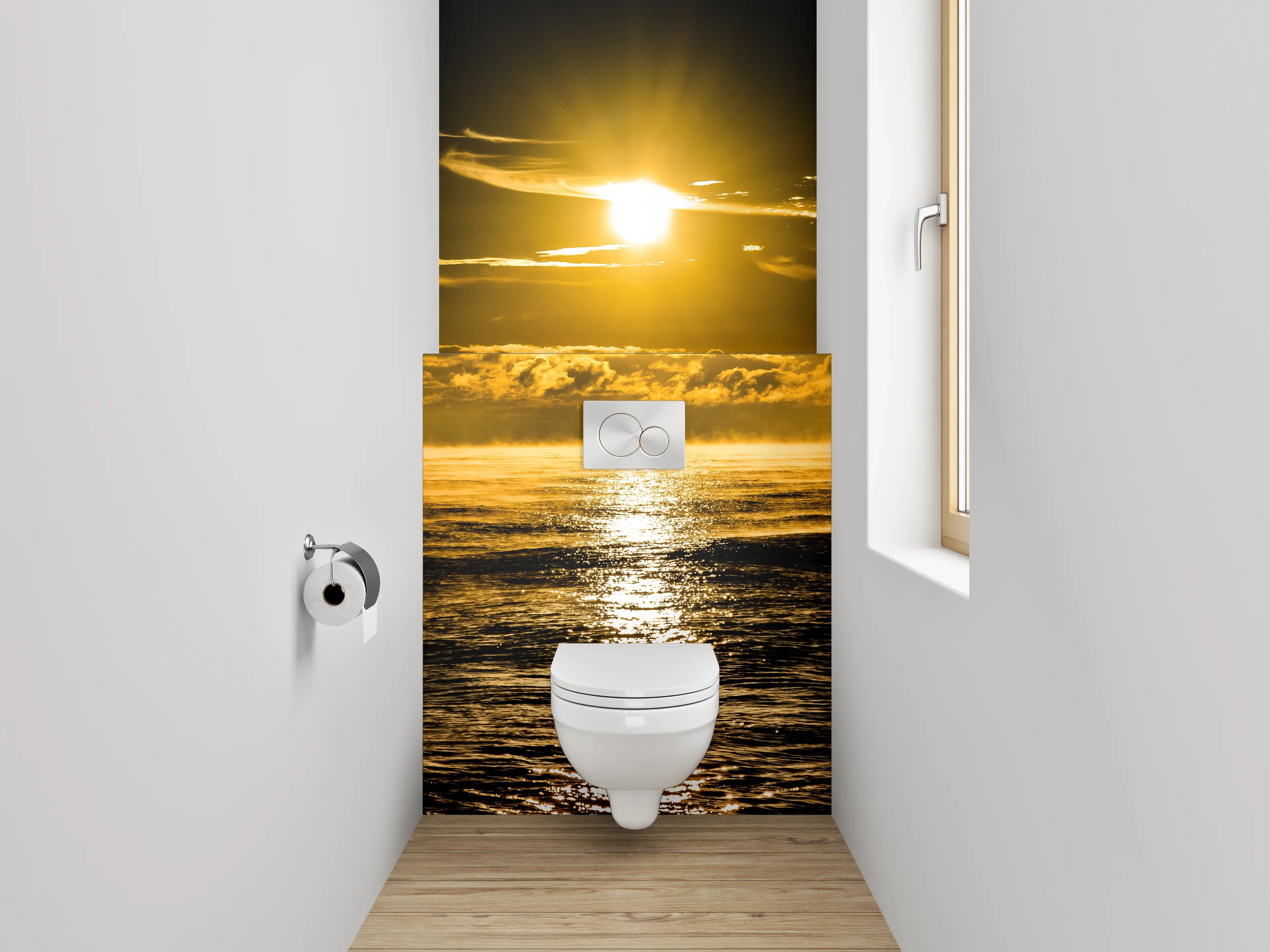 WC-Rückwand - Magischer Sonnenuntergang am Ozean