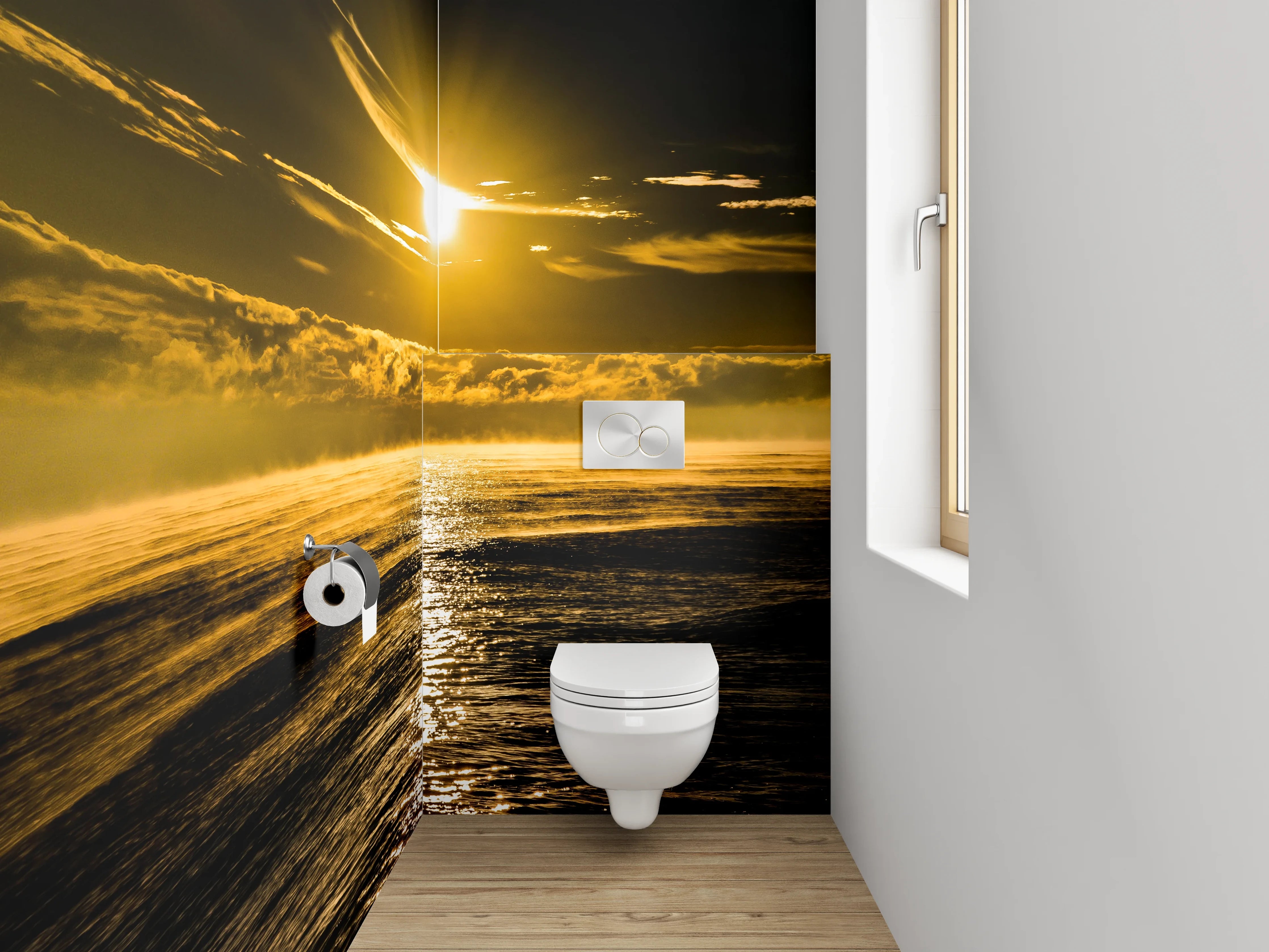 WC-Rückwand - Magischer Sonnenuntergang am Ozean