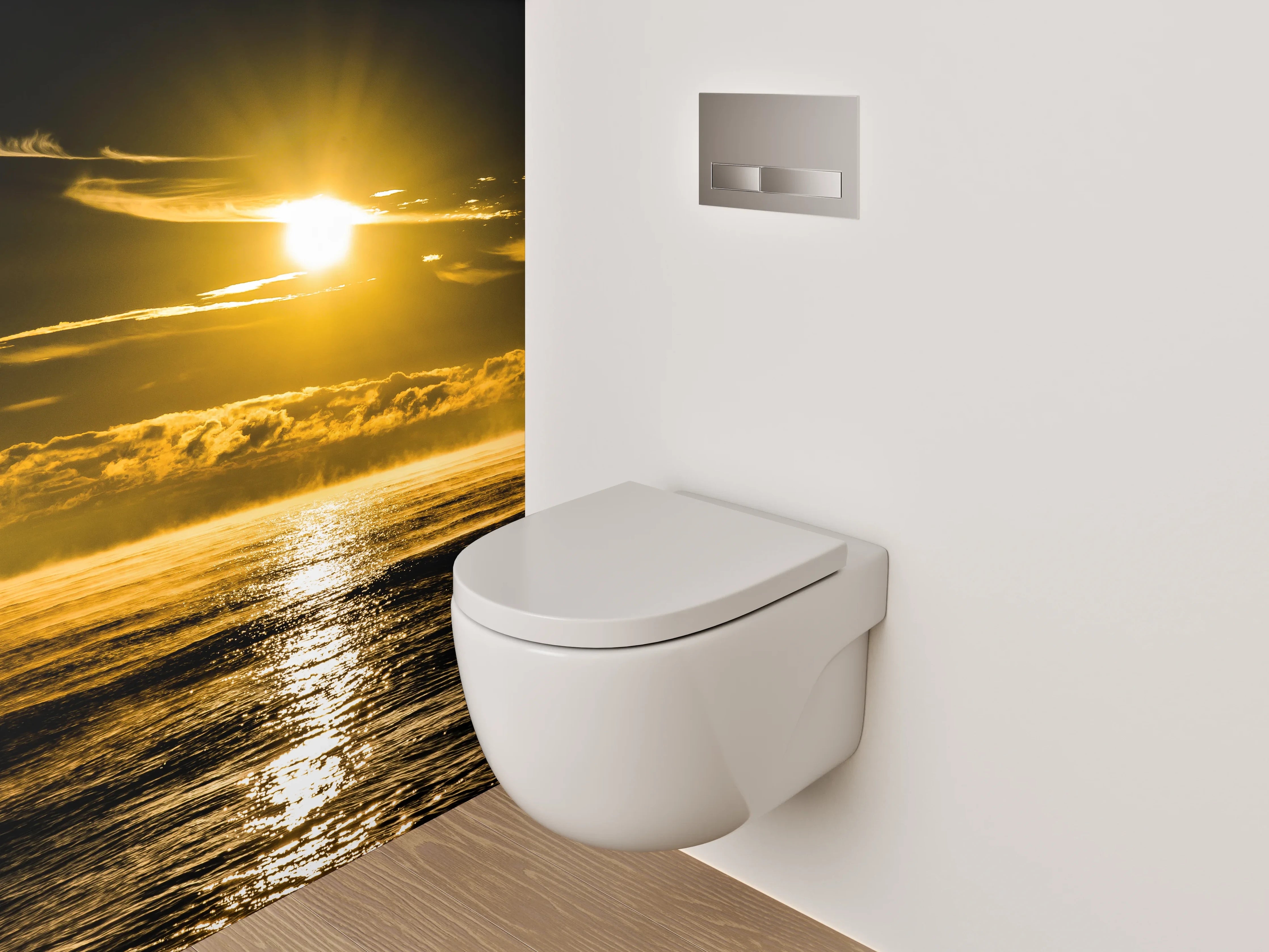 WC-Rückwand - Magischer Sonnenuntergang am Ozean