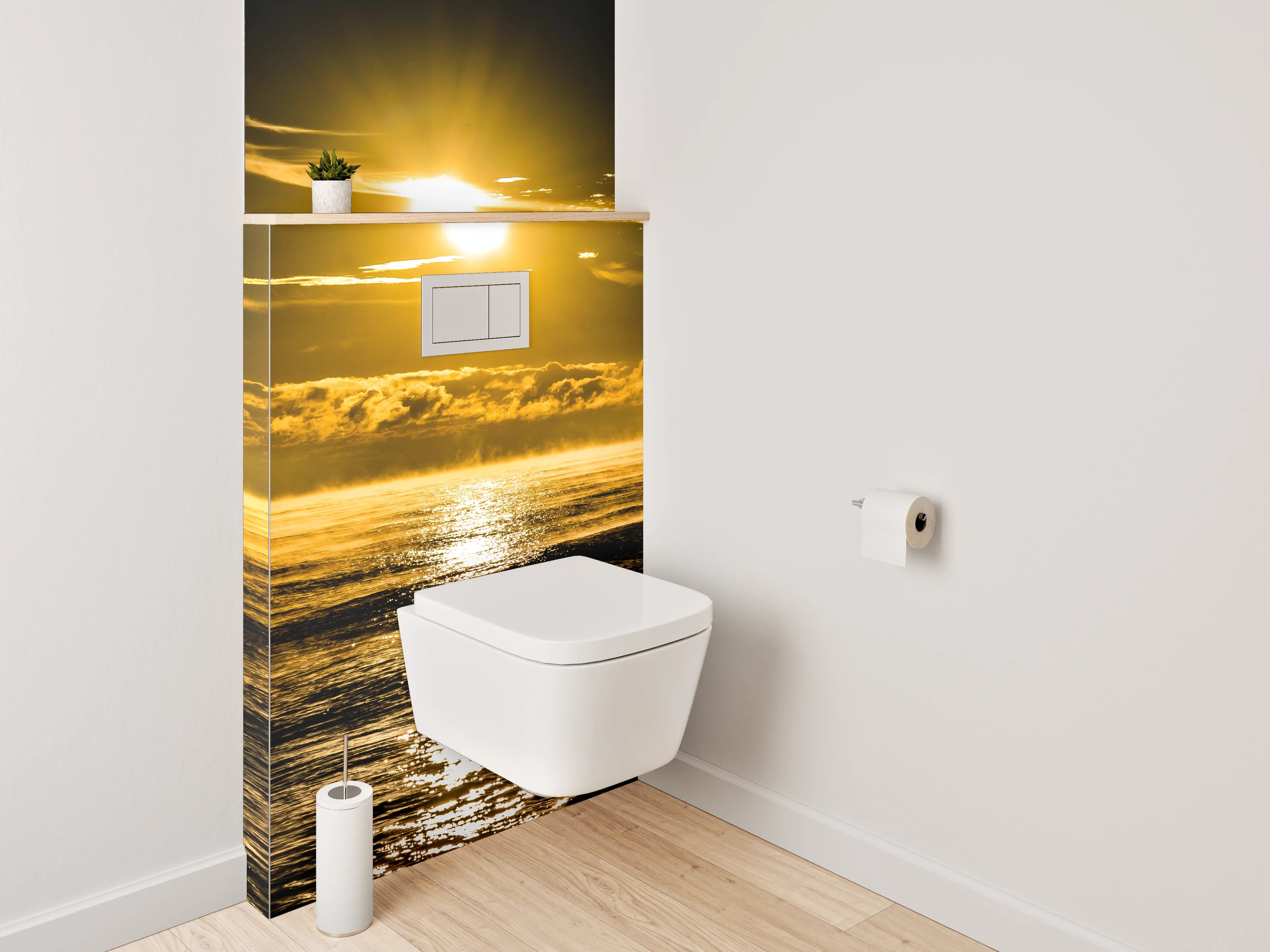 WC-Rückwand - Magischer Sonnenuntergang am Ozean