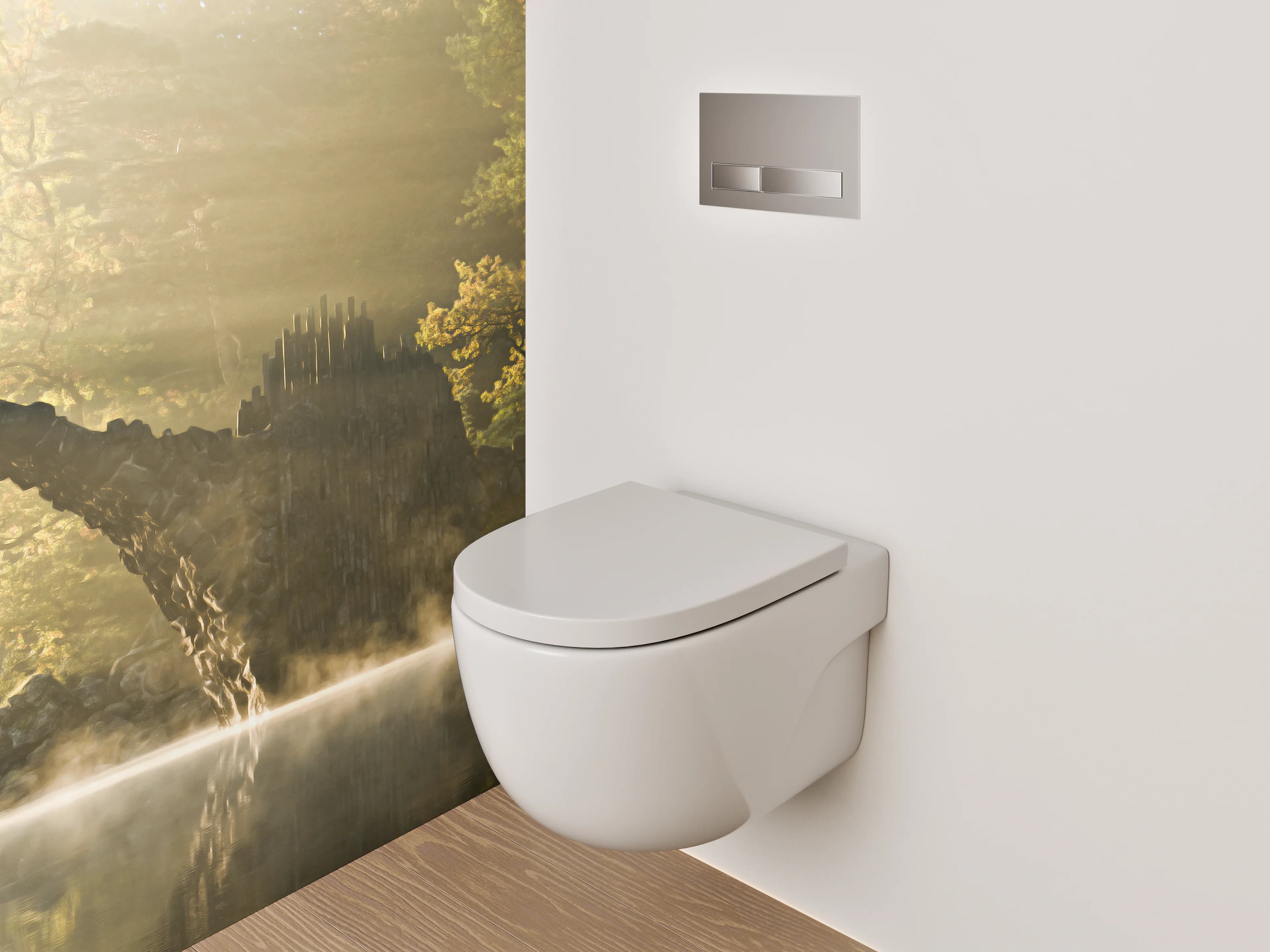 WC-Rückwand - Magischer Steinbogen am mystischen See