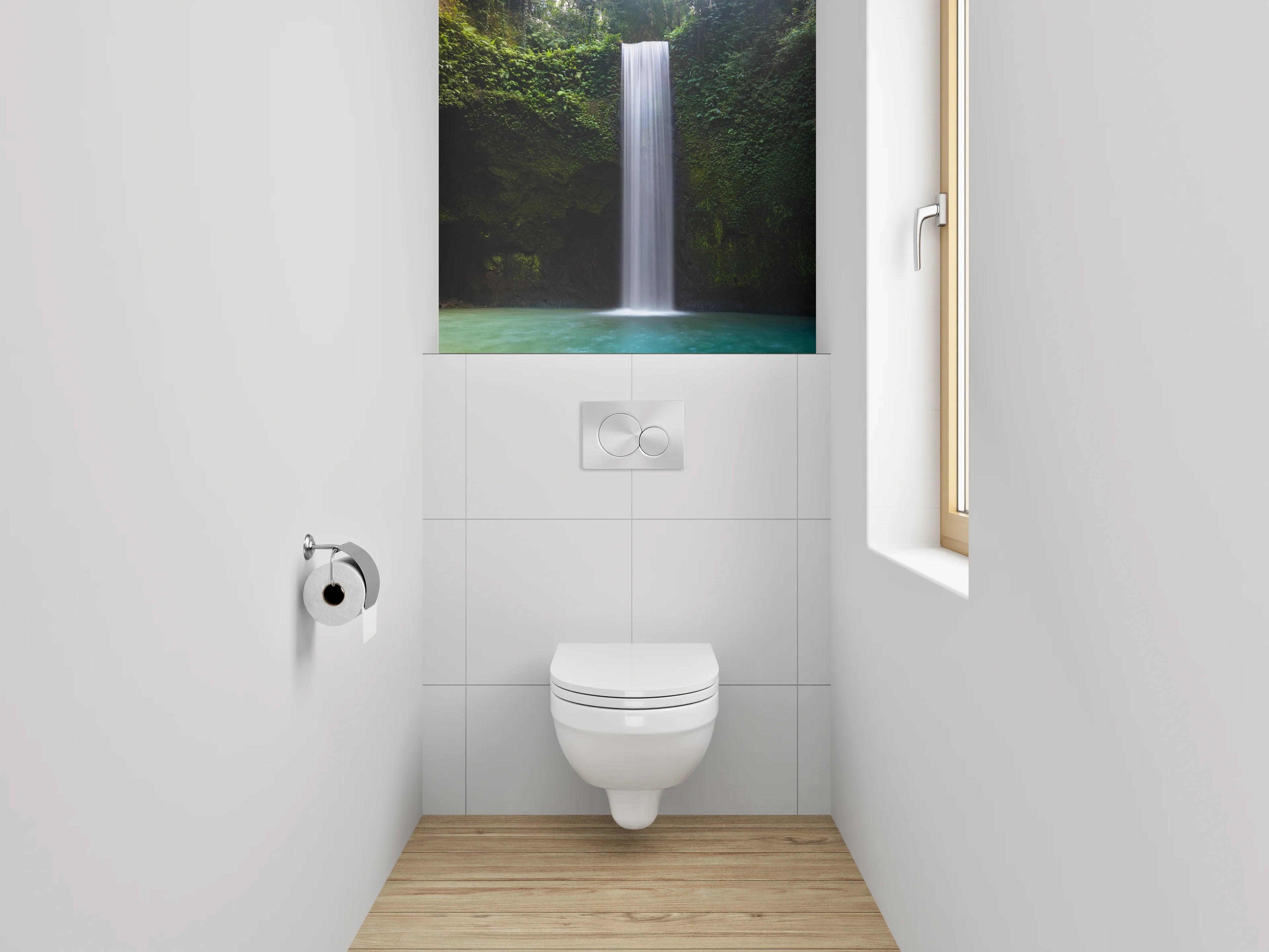 WC-Rückwand - Magischer Wasserfall im Dschungel