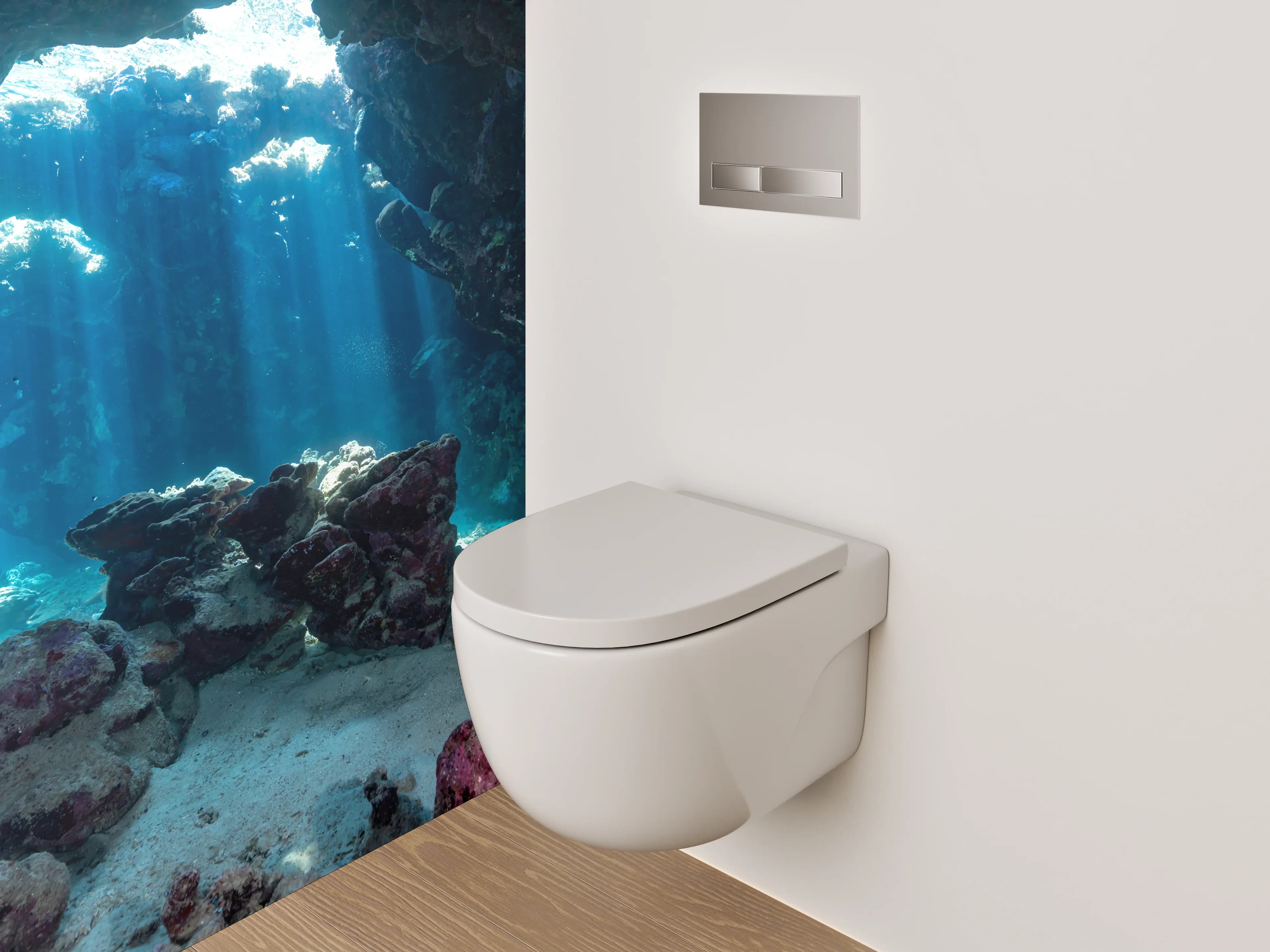 WC-Rückwand - Magisches Korallenriff Unterwasser