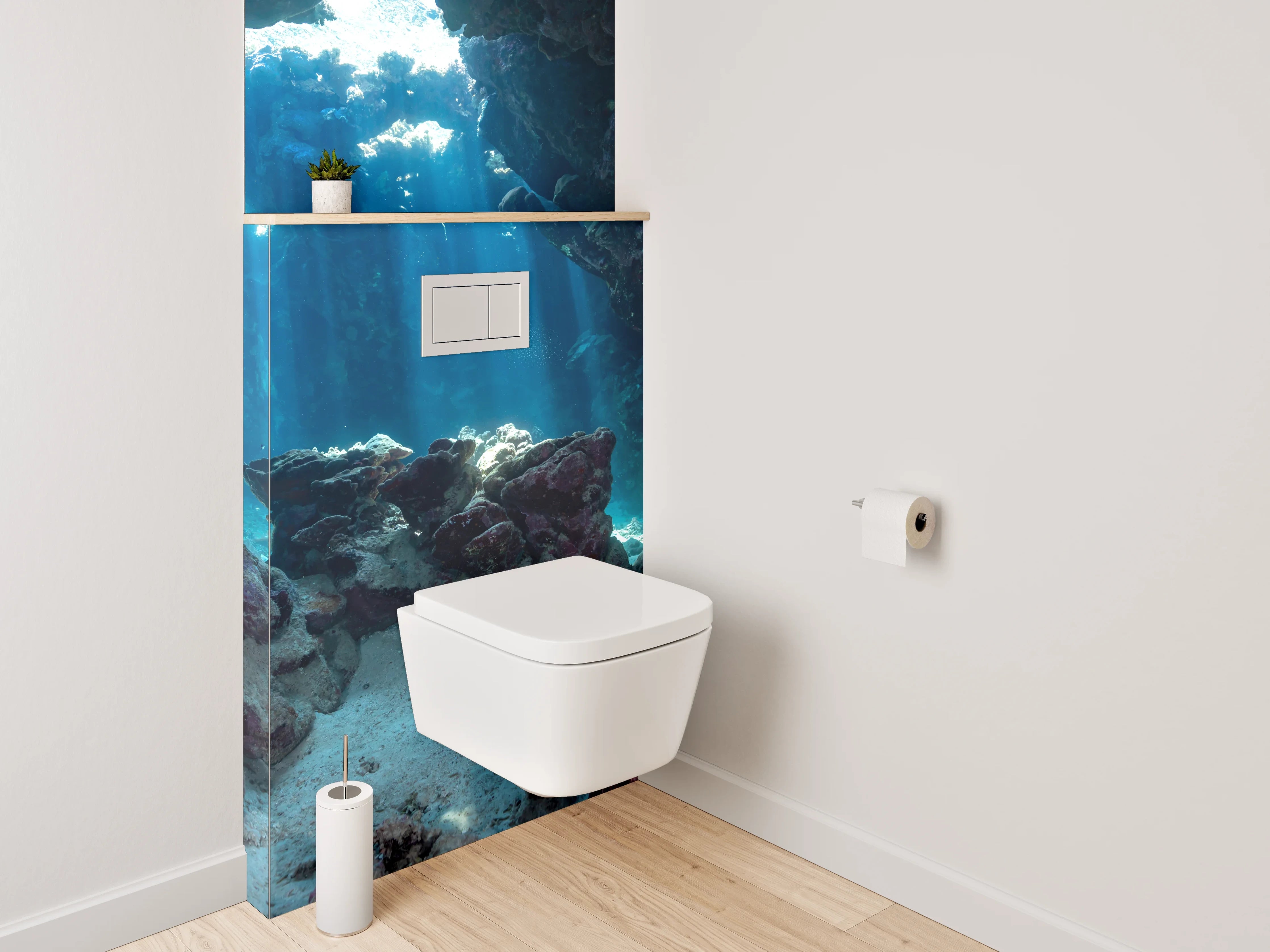 WC-Rückwand - Magisches Korallenriff Unterwasser