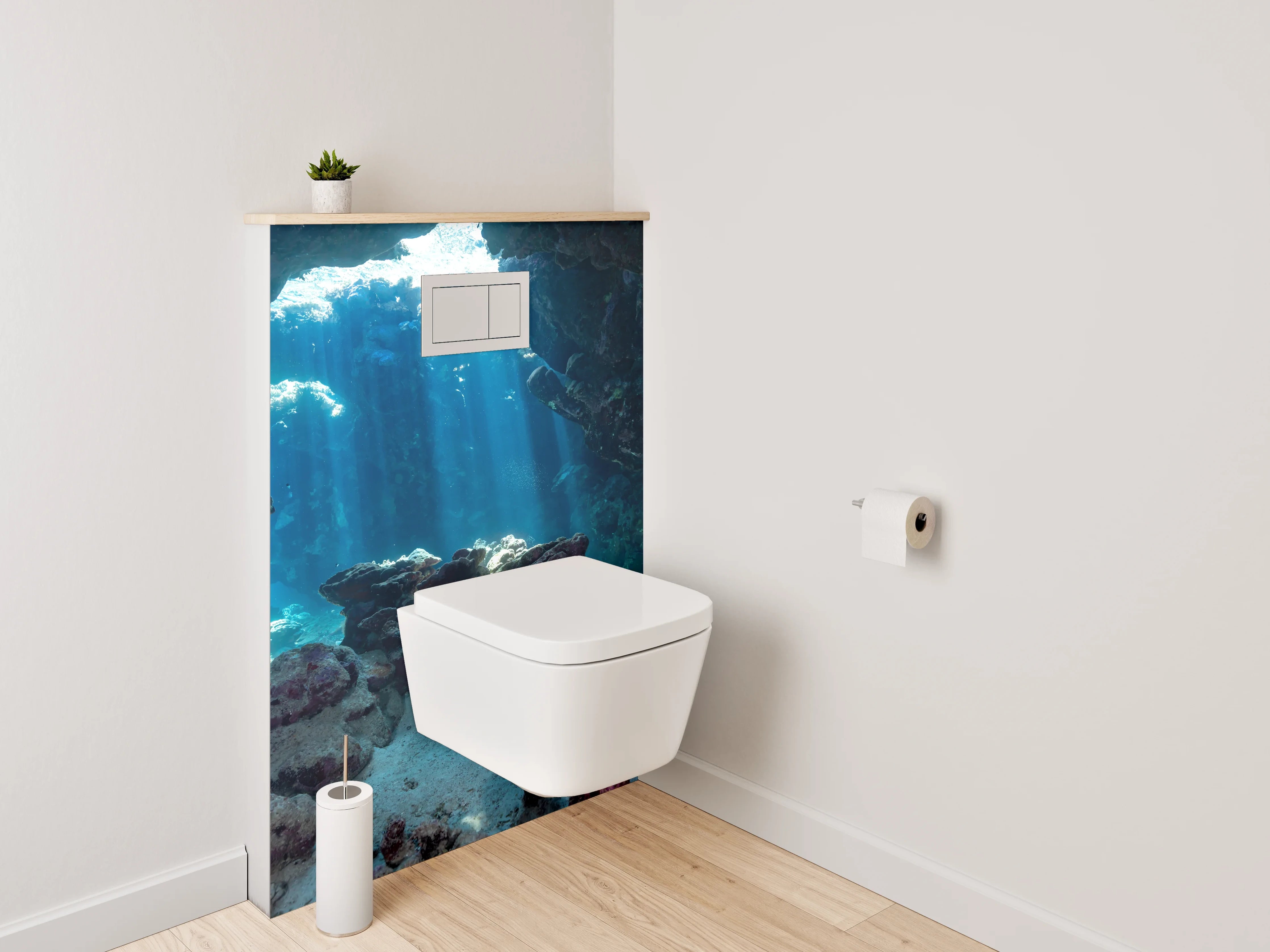 WC-Rückwand - Magisches Korallenriff Unterwasser