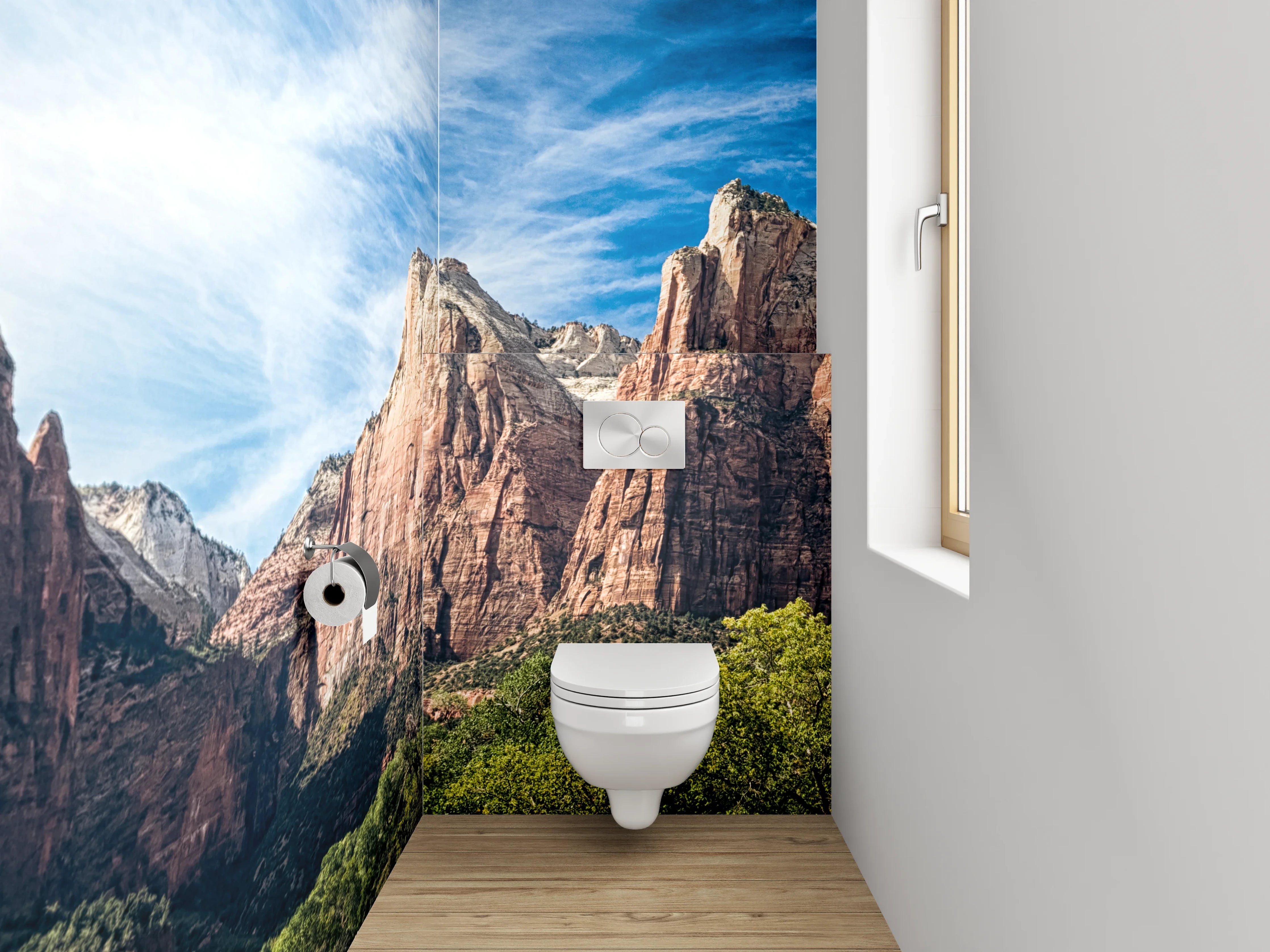 WC-Rückwand - Majestätische Berglandschaft Panorama