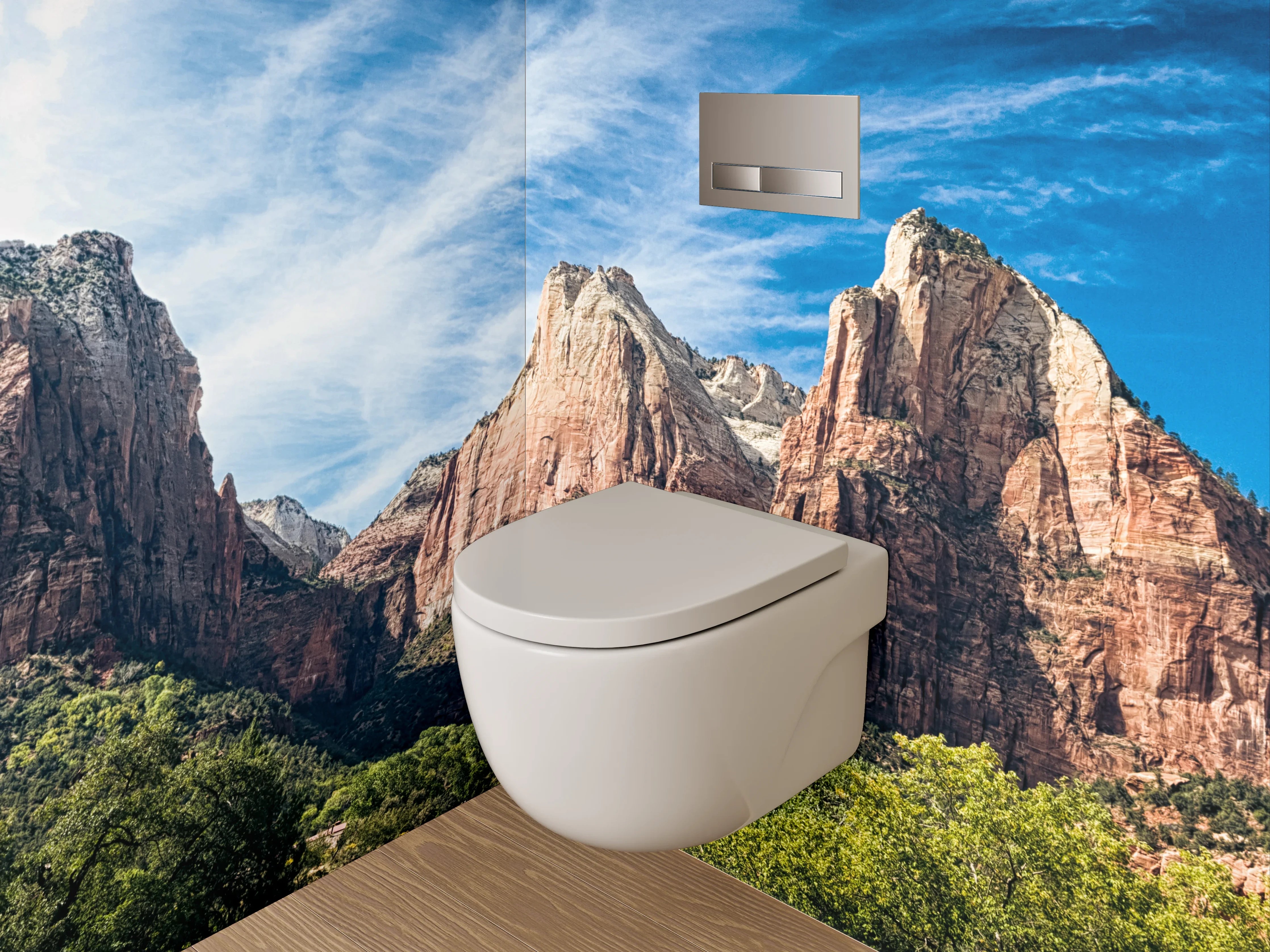 WC-Rückwand - Majestätische Berglandschaft Panorama