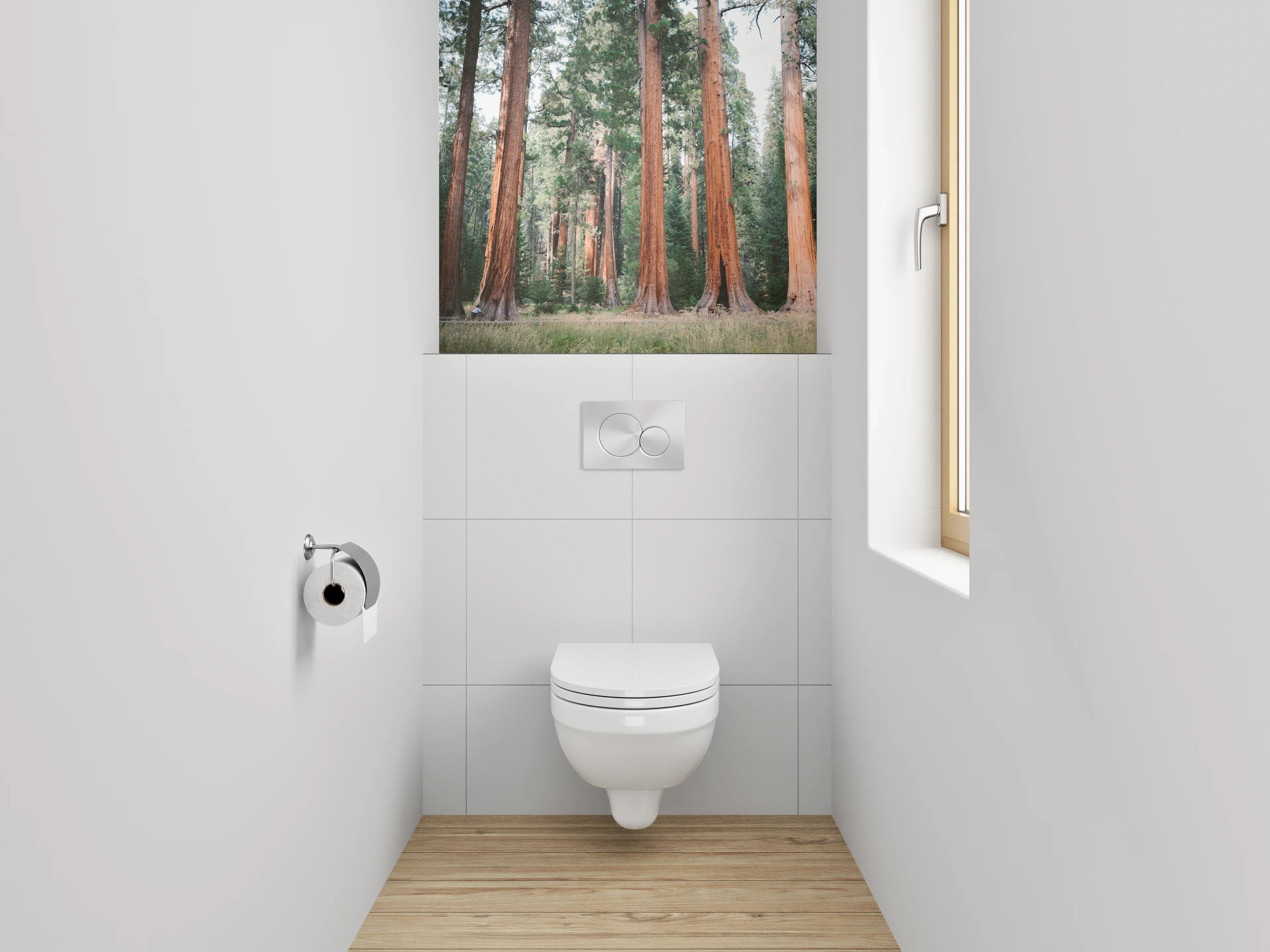 WC-Rückwand - Majestätische Mammutbäume im Sonnenlicht