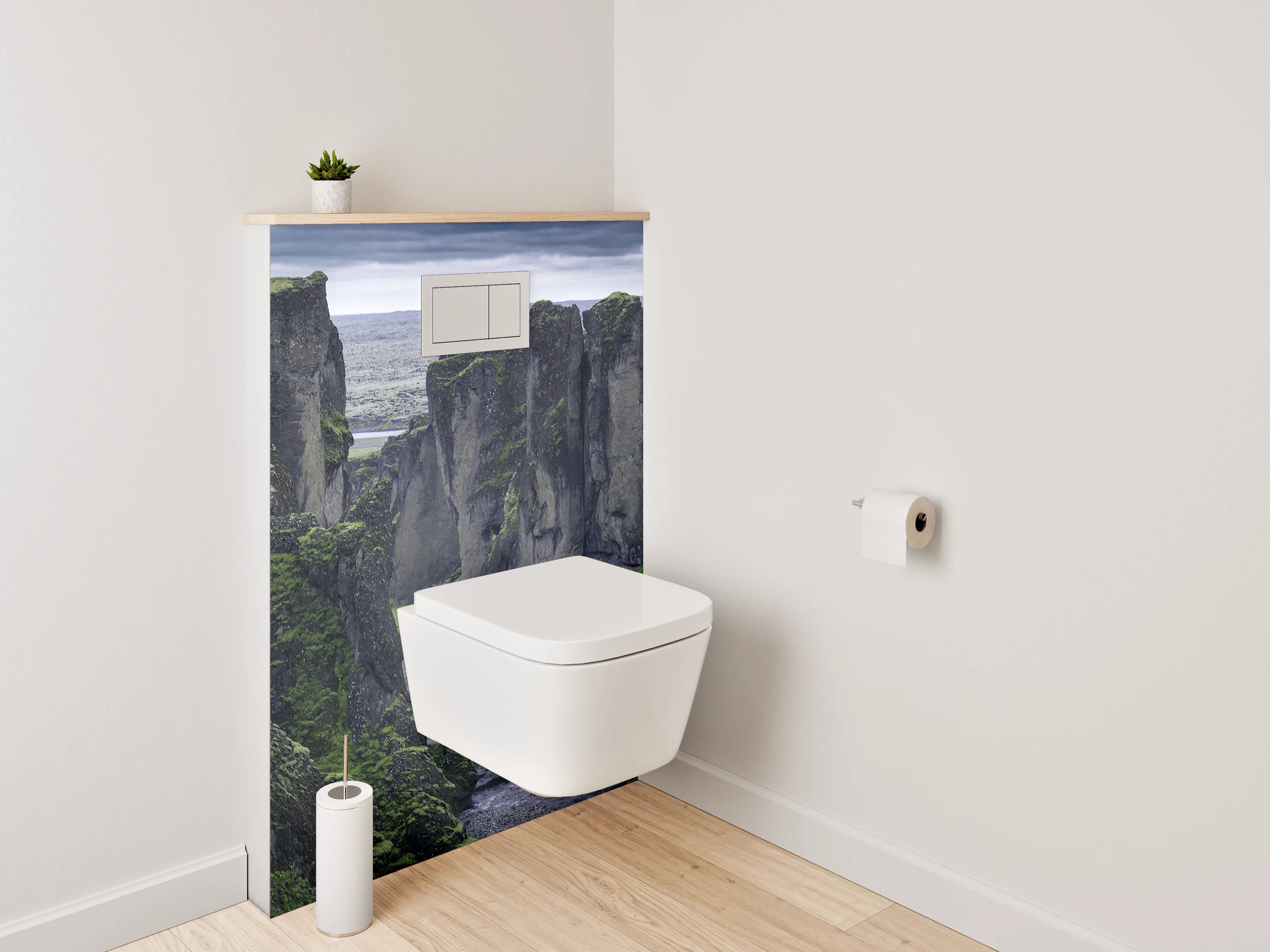 WC-Rückwand - Majestätische Schlucht mit Fluss