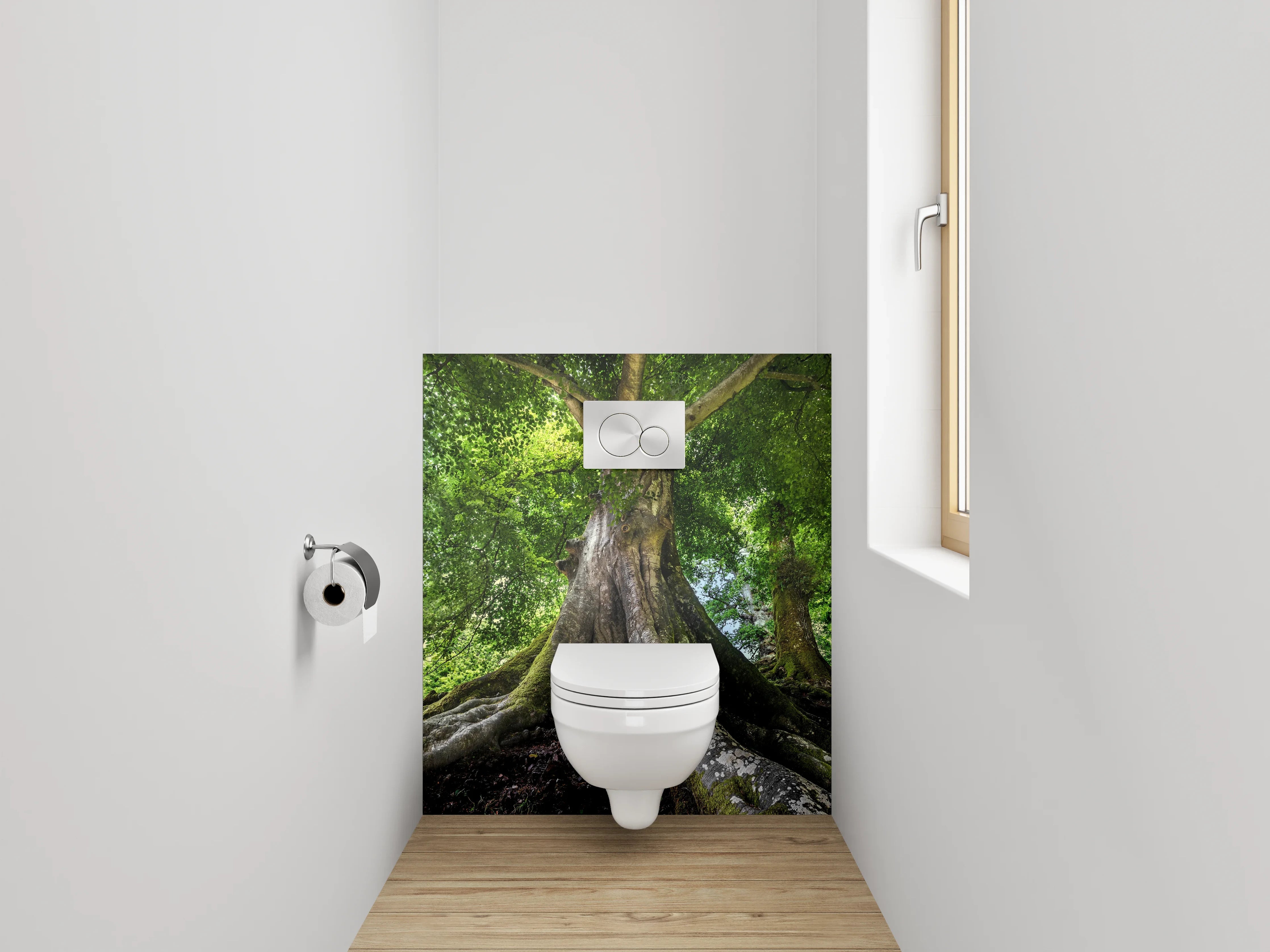WC-Rückwand - Majestätischer Baum mit Wurzeln